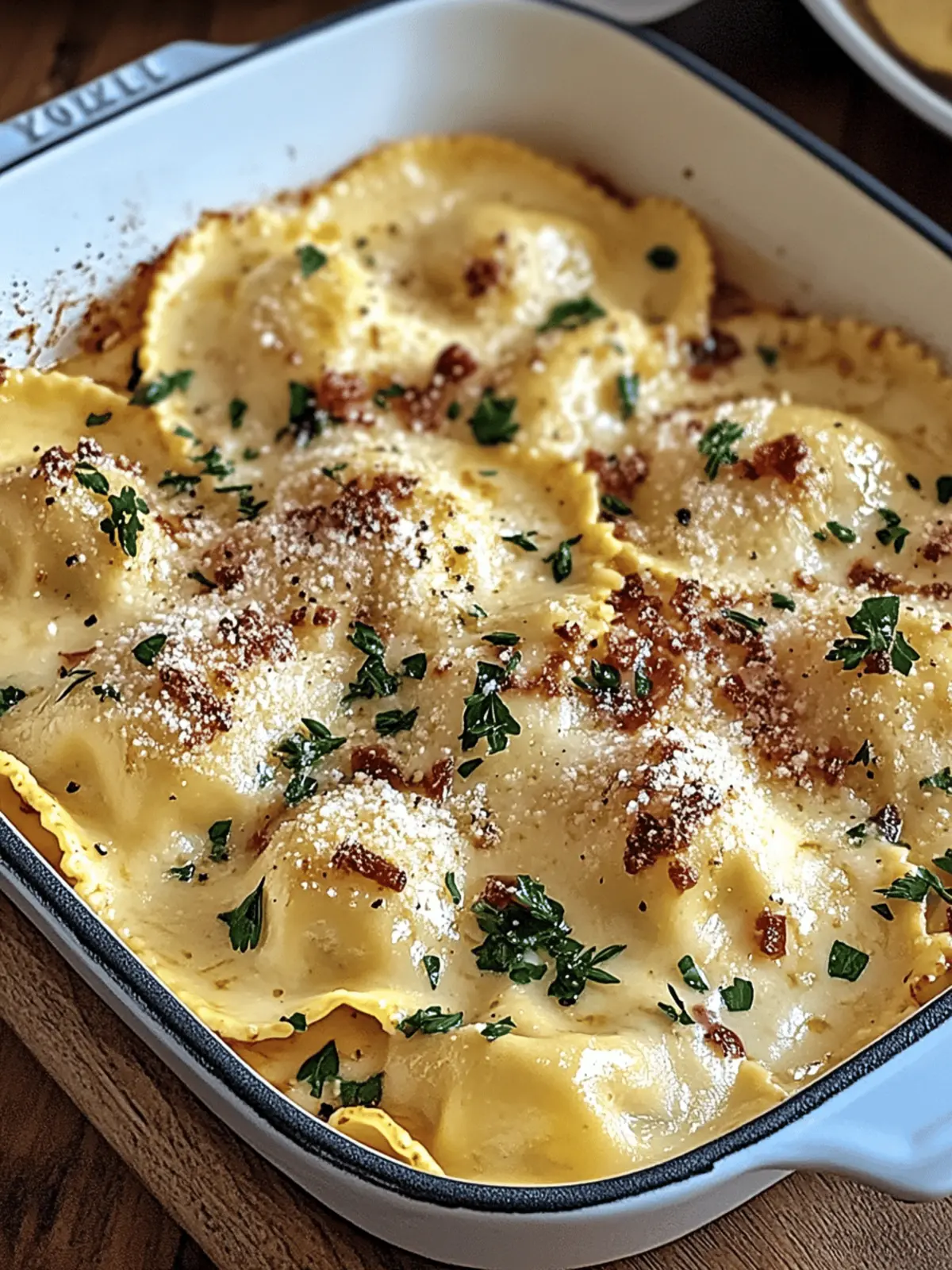 Olive Garden-Inspired Ravioli Carbonara