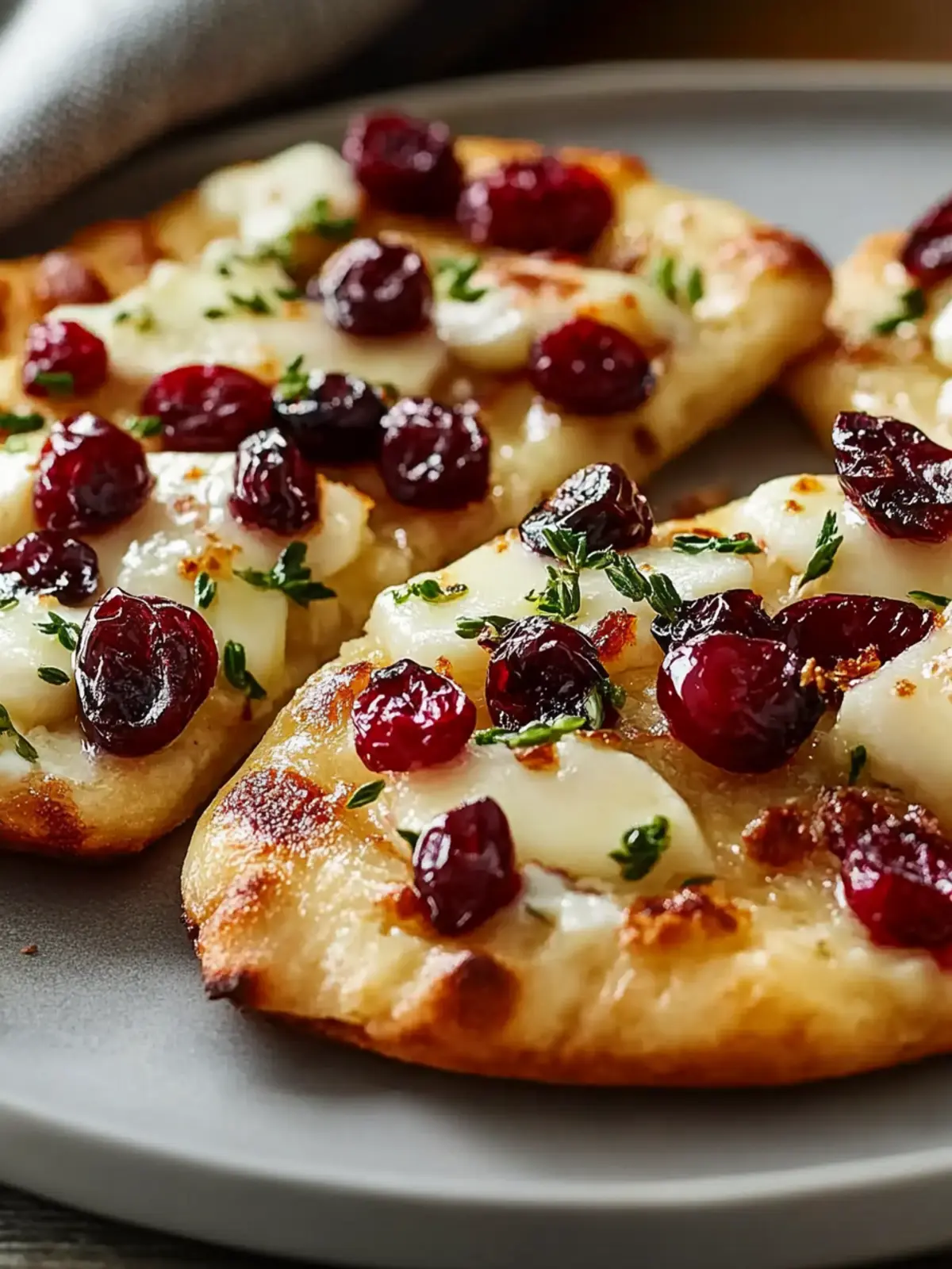 Brie & Cranberry Flatbreads: Quick Gourmet Delight at Home 4 Brie & Cranberry Flatbreads