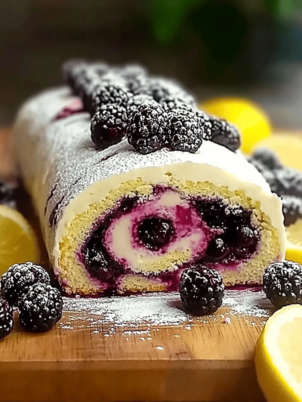 Lemon and Blackberry Cake Roll
