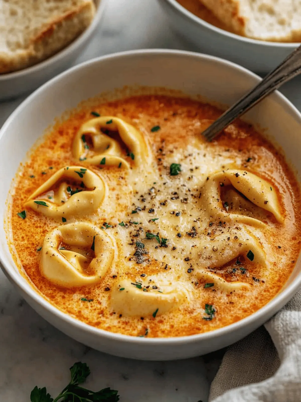 Parmesan Tomato Tortellini Soup