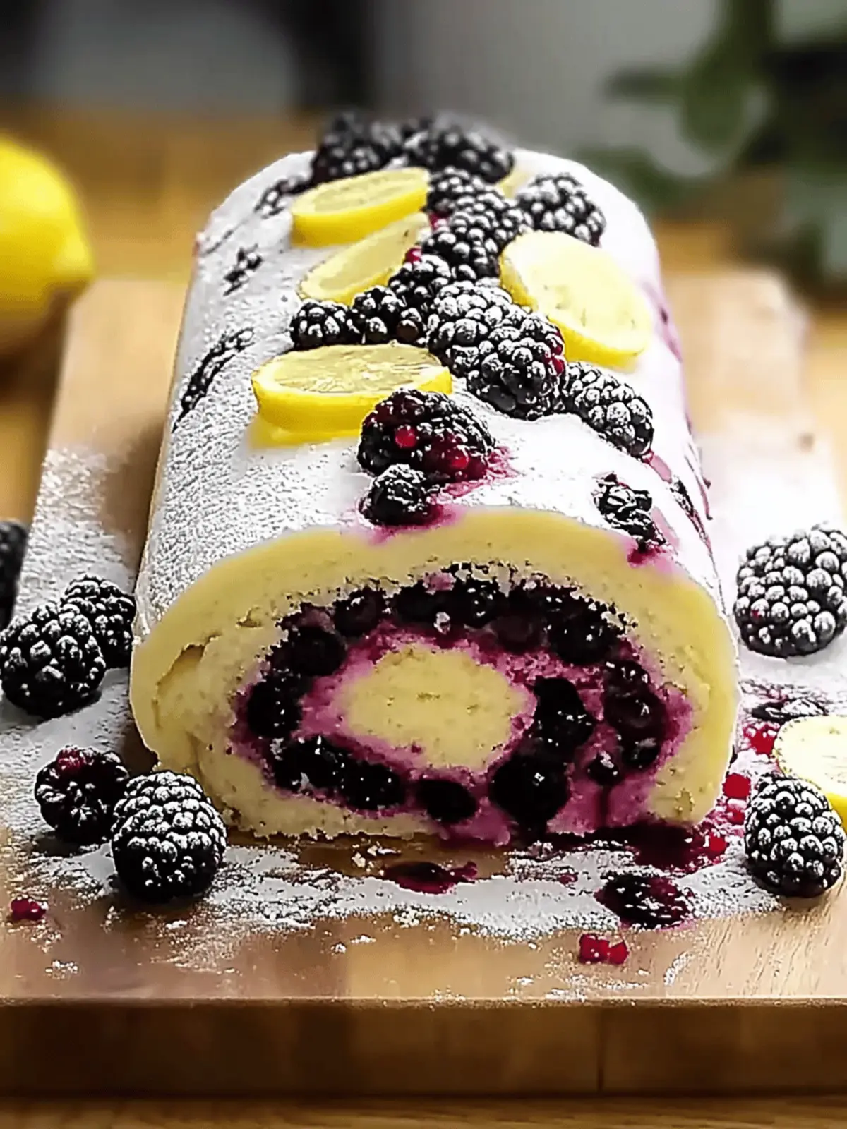 Lemon and Blackberry Cake Roll