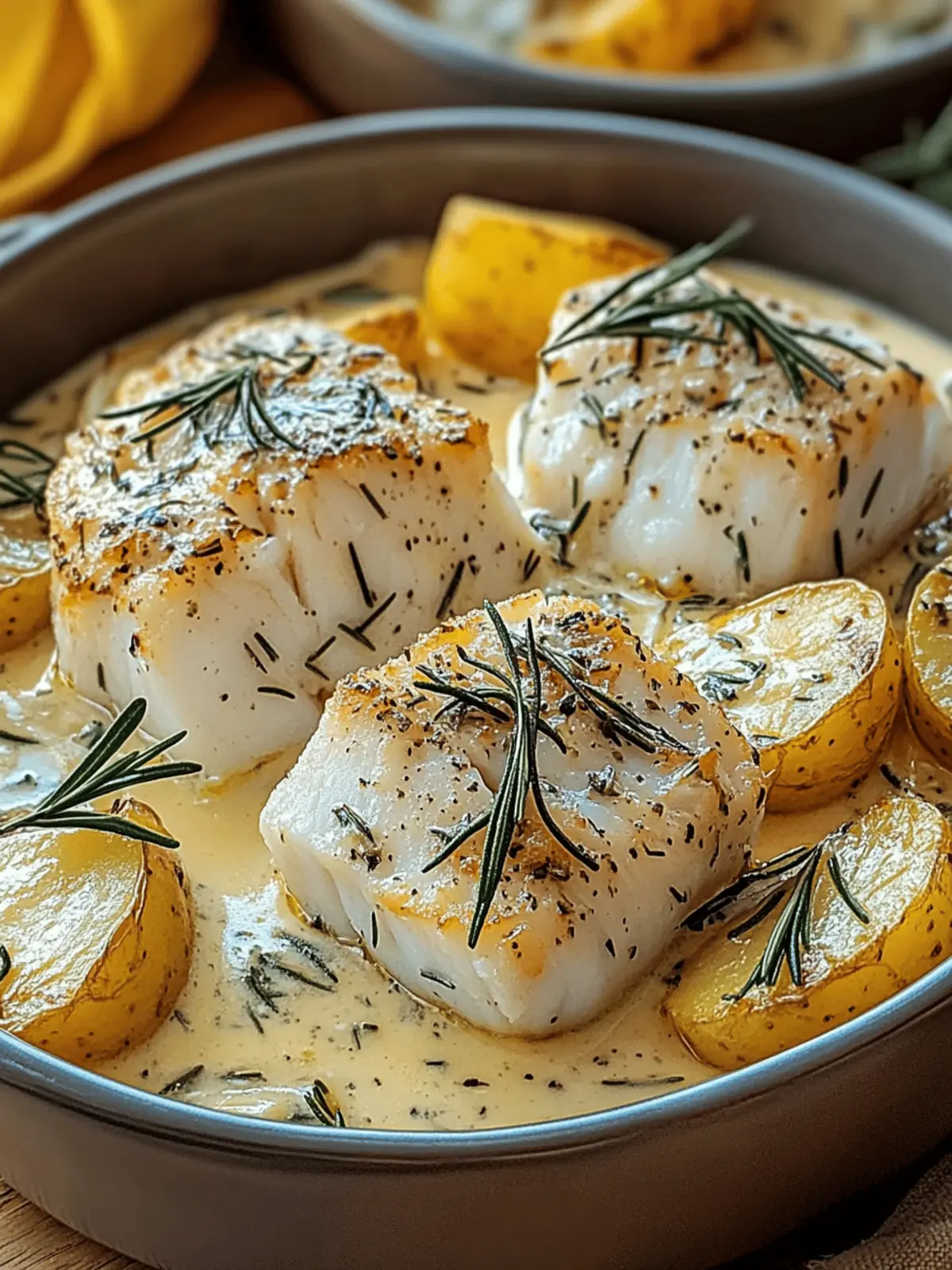 Rosemary Cream Sauce Cod & Potatoes