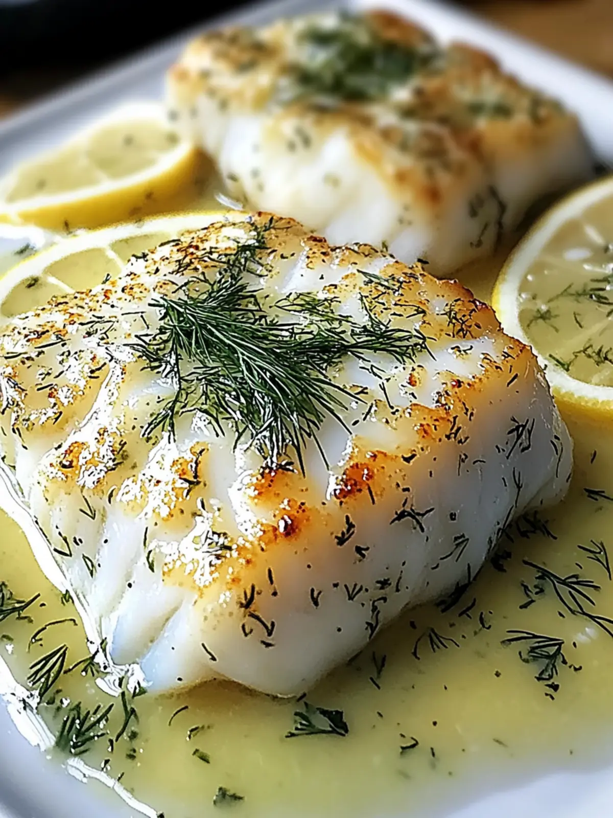 Delicious Baked Cod with Lemon Dill Sauce