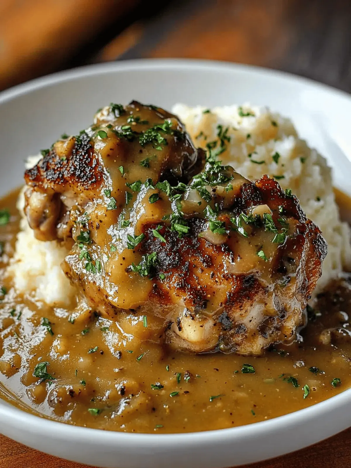 Smothered Chicken Thighs Gravy