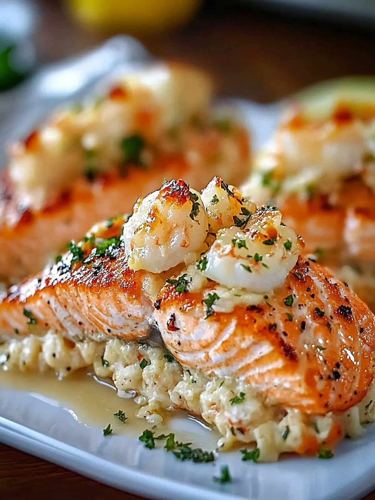Elegant Crab Shrimp Stuffed Salmon