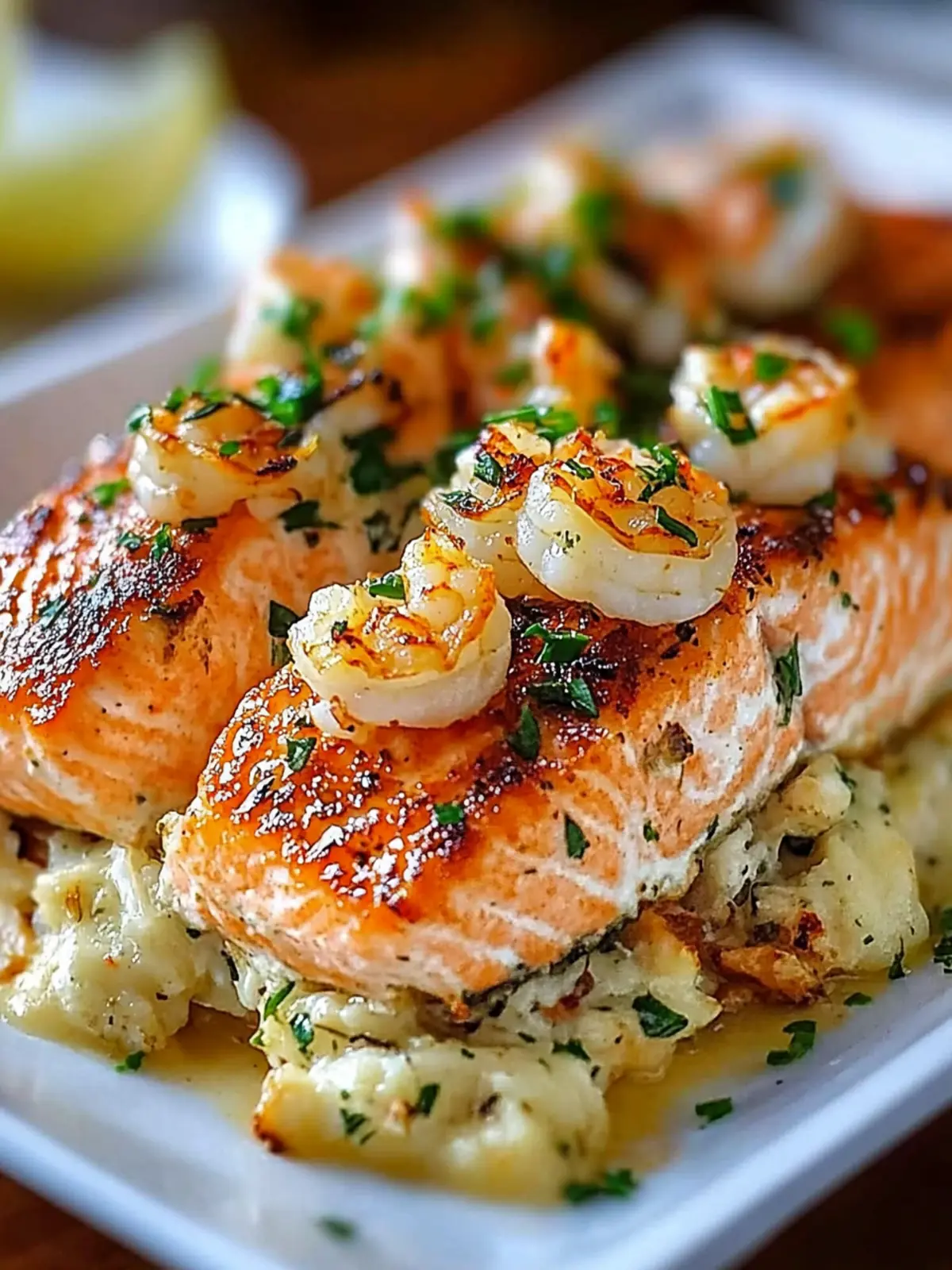 Elegant Crab Shrimp Stuffed Salmon