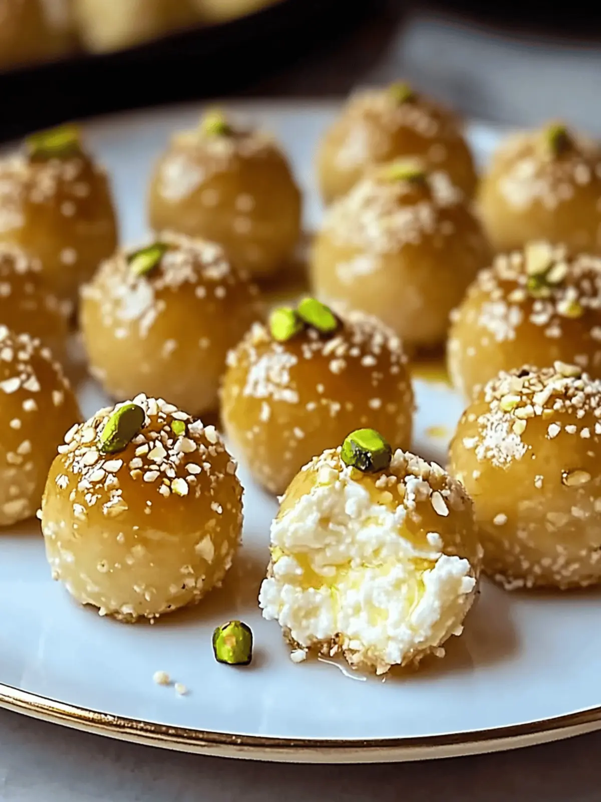 Ricotta pistachio honey bites