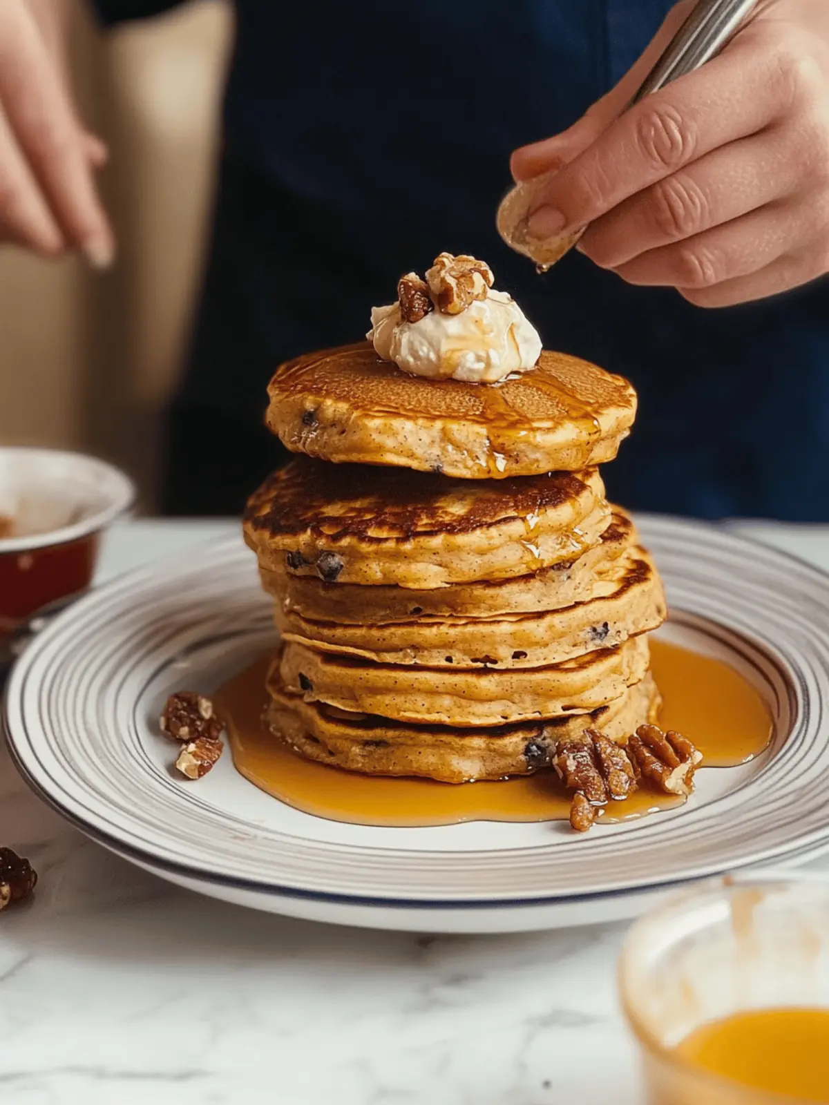 Fluffy Pumpkin Pancakes with Whipped Maple Cinnamon Butter