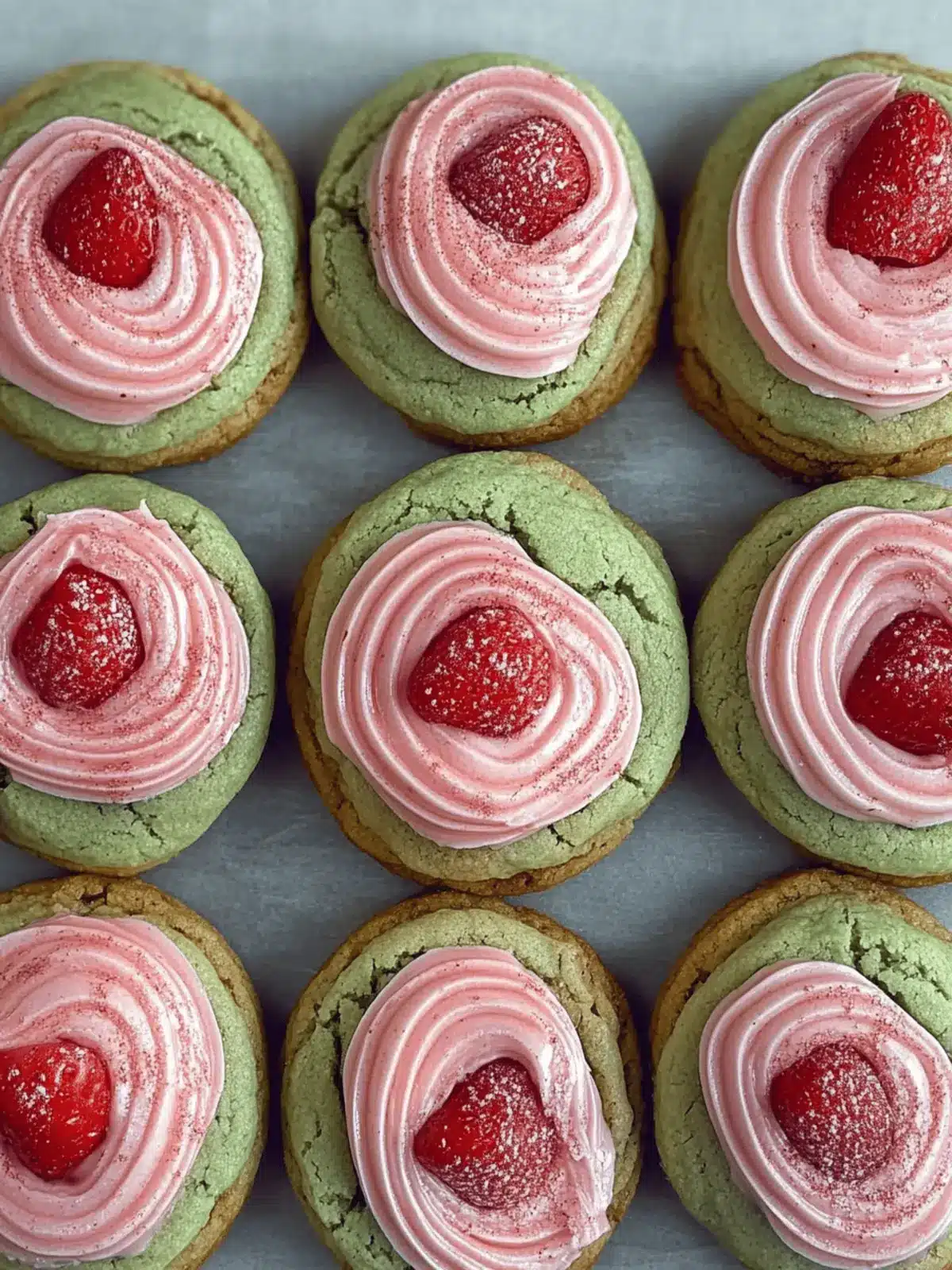 Strawberry Matcha Cookies