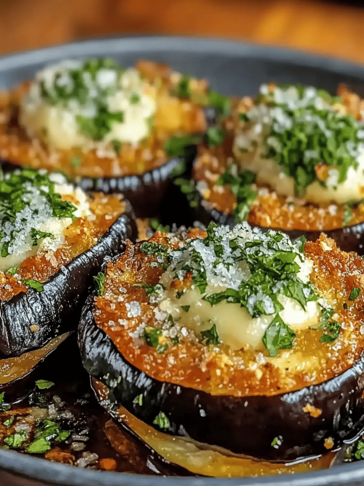 Garlic Herb Crusted Eggplant Slices