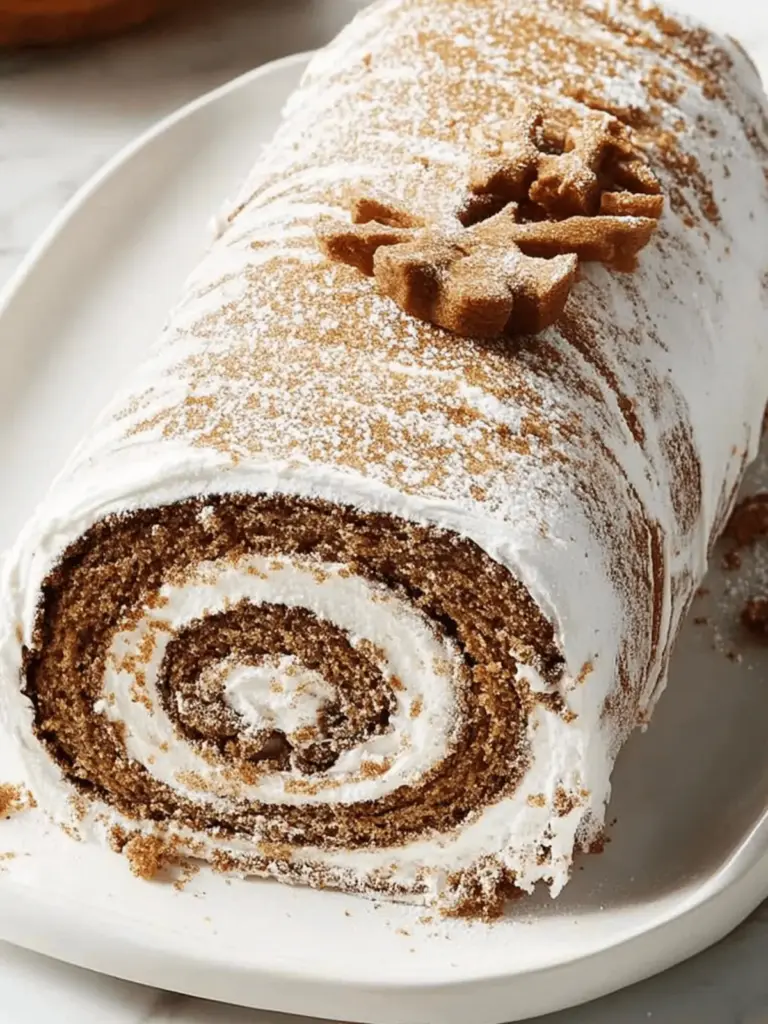 Gingerbread Yule Log Cake
