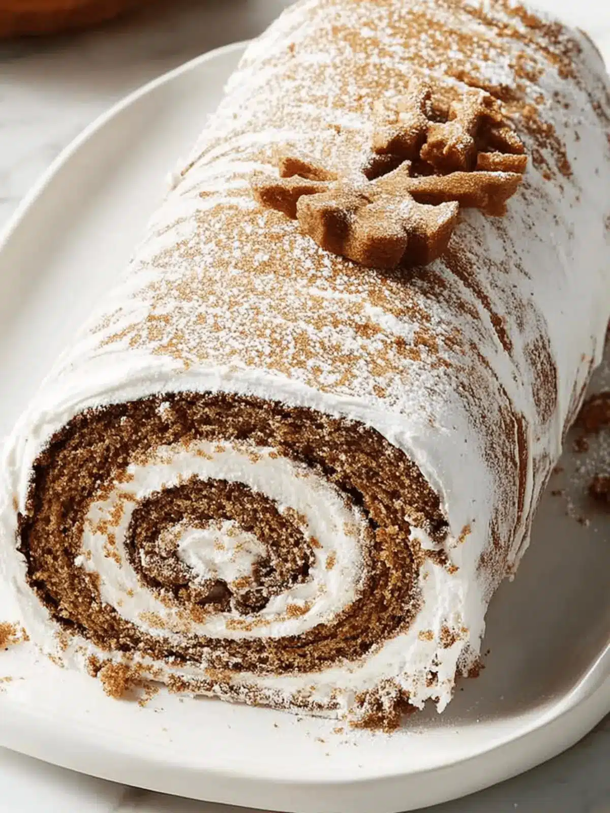 Gingerbread Yule Log Cake
