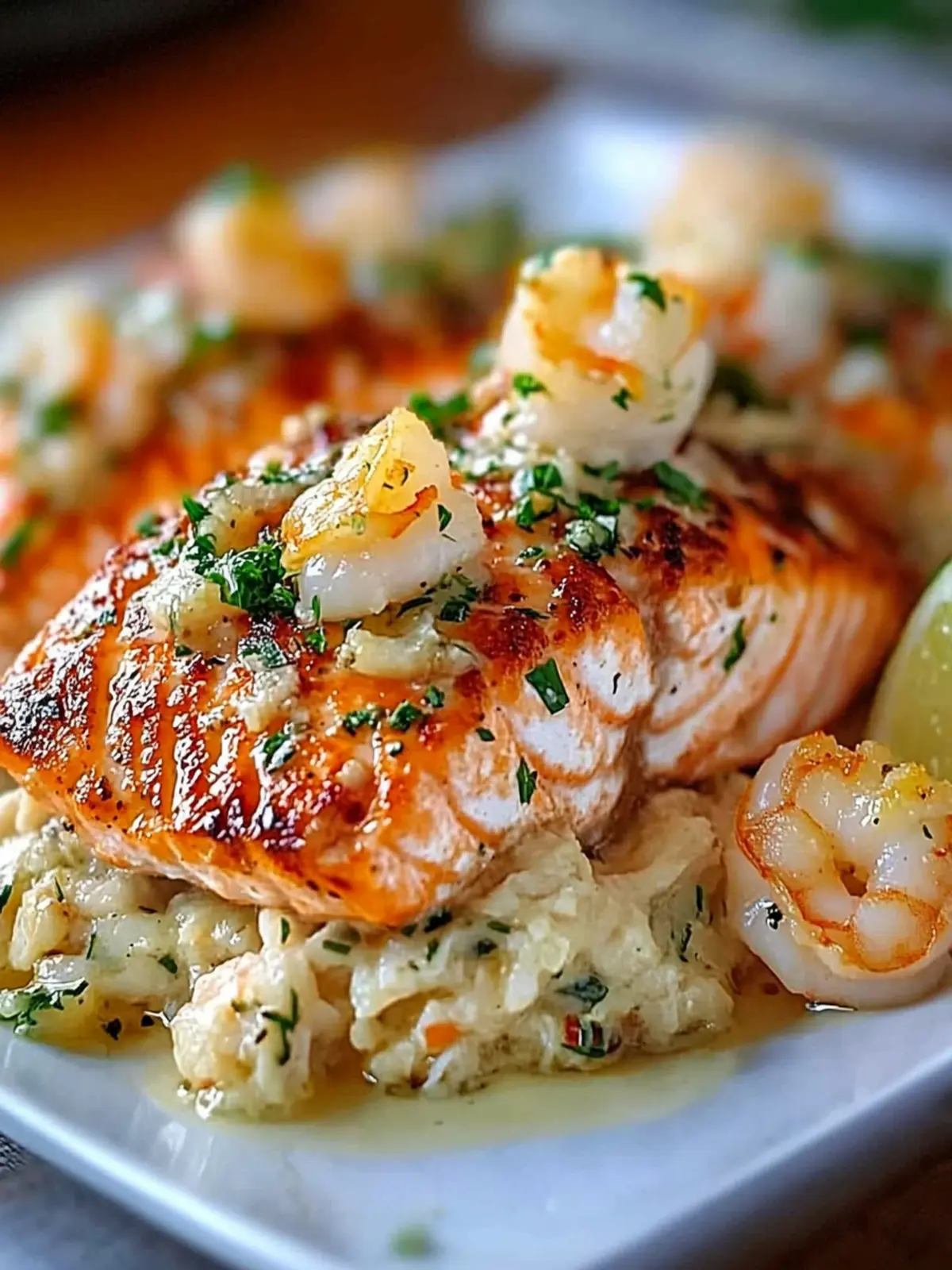 Elegant Crab Shrimp Stuffed Salmon