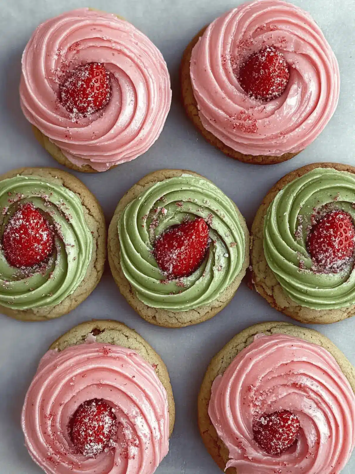 Strawberry Matcha Cookies