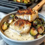 Lemon Garlic Butter Cod Bowls with Roasted Brussels Sprouts