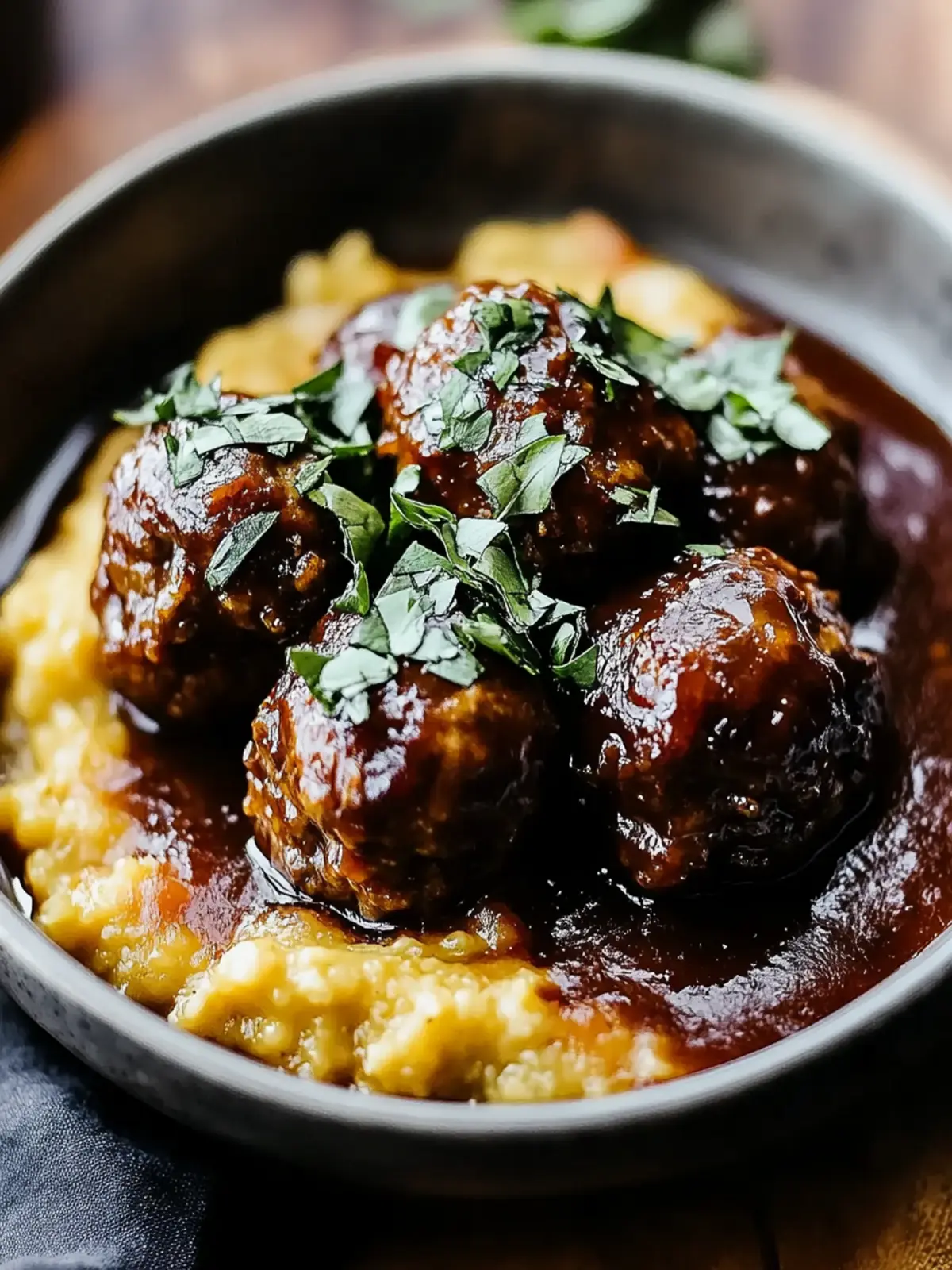 Red Wine Braised Meatballs