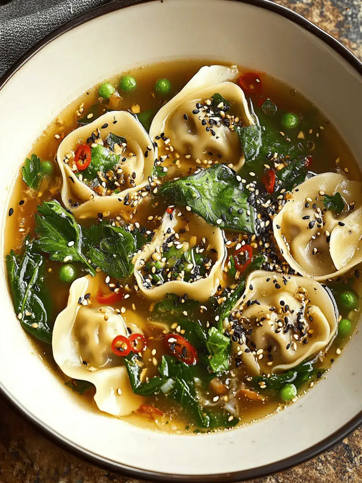 Savory Asian Potsticker Soup