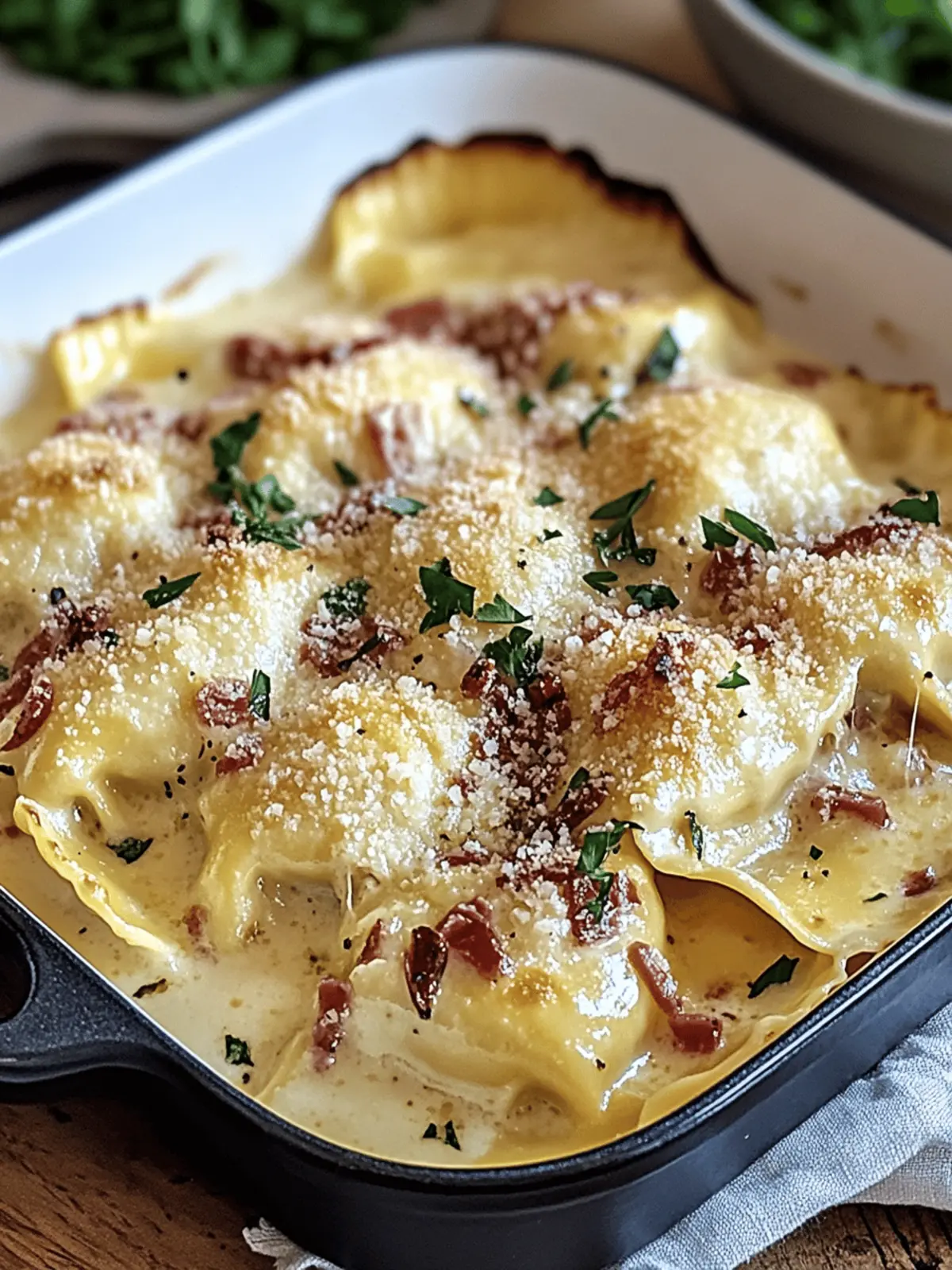 Olive Garden-Inspired Ravioli Carbonara