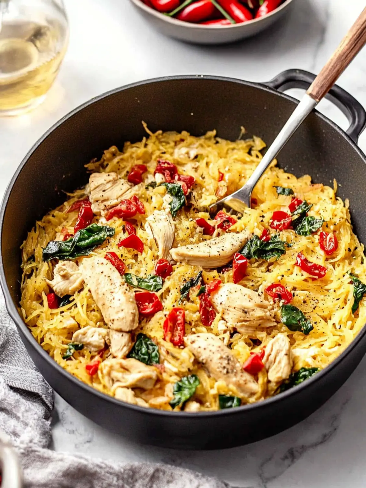 Tuscan Chicken and Spaghetti Squash