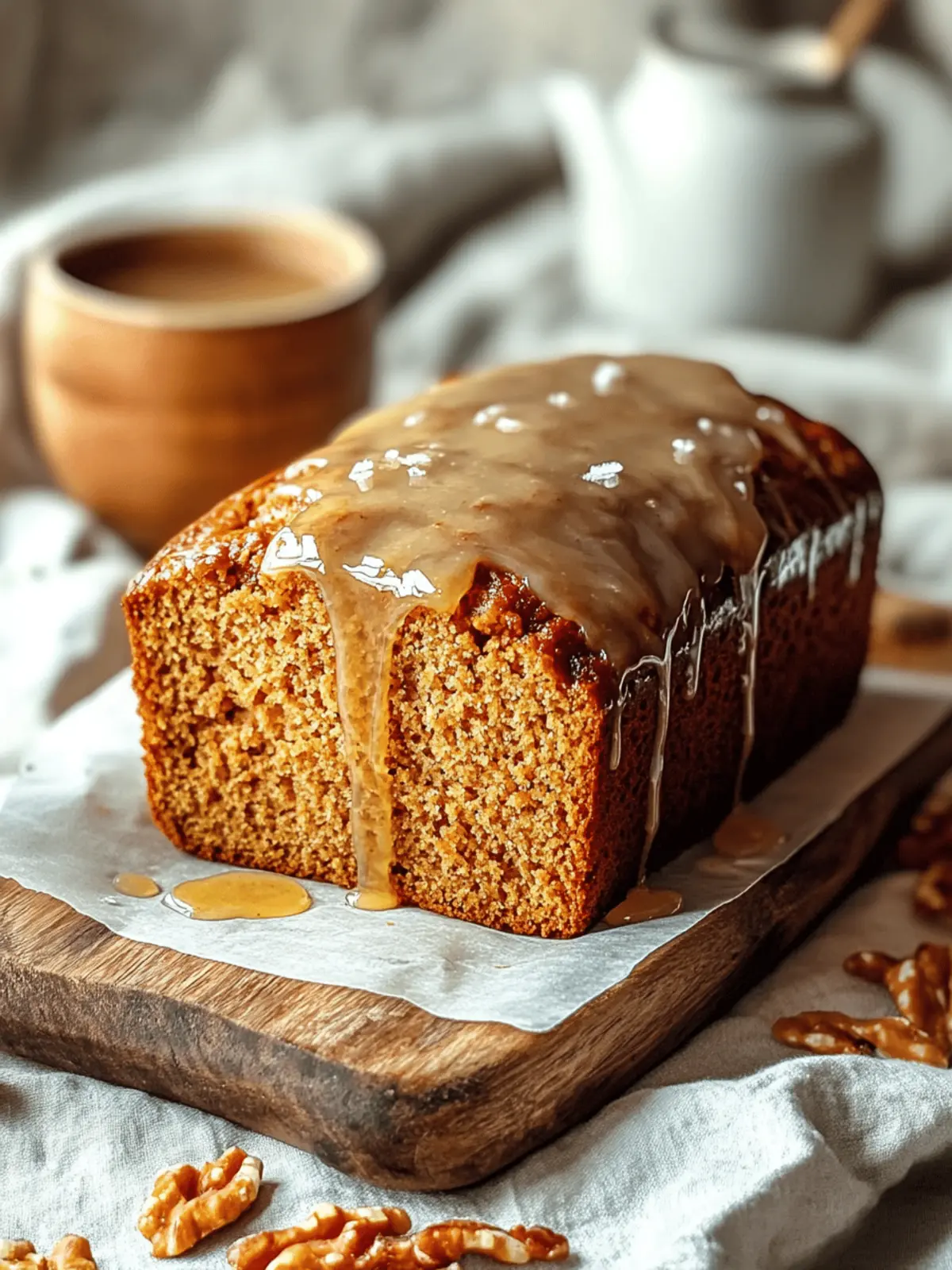 Brown Butter Pumpkin Bread with a Salted Maple Glaze