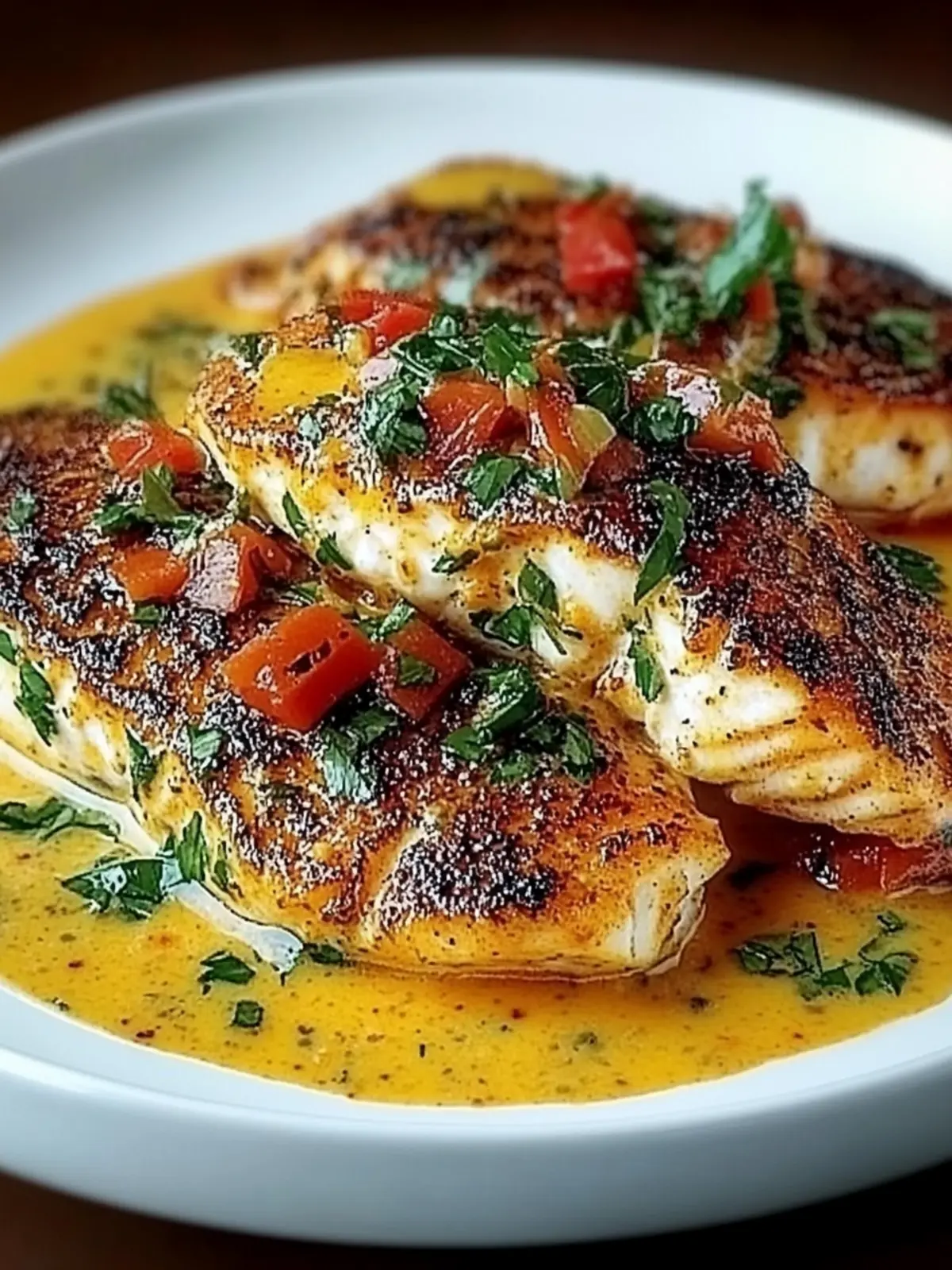 Red Snapper with Creamy Creole Sauce