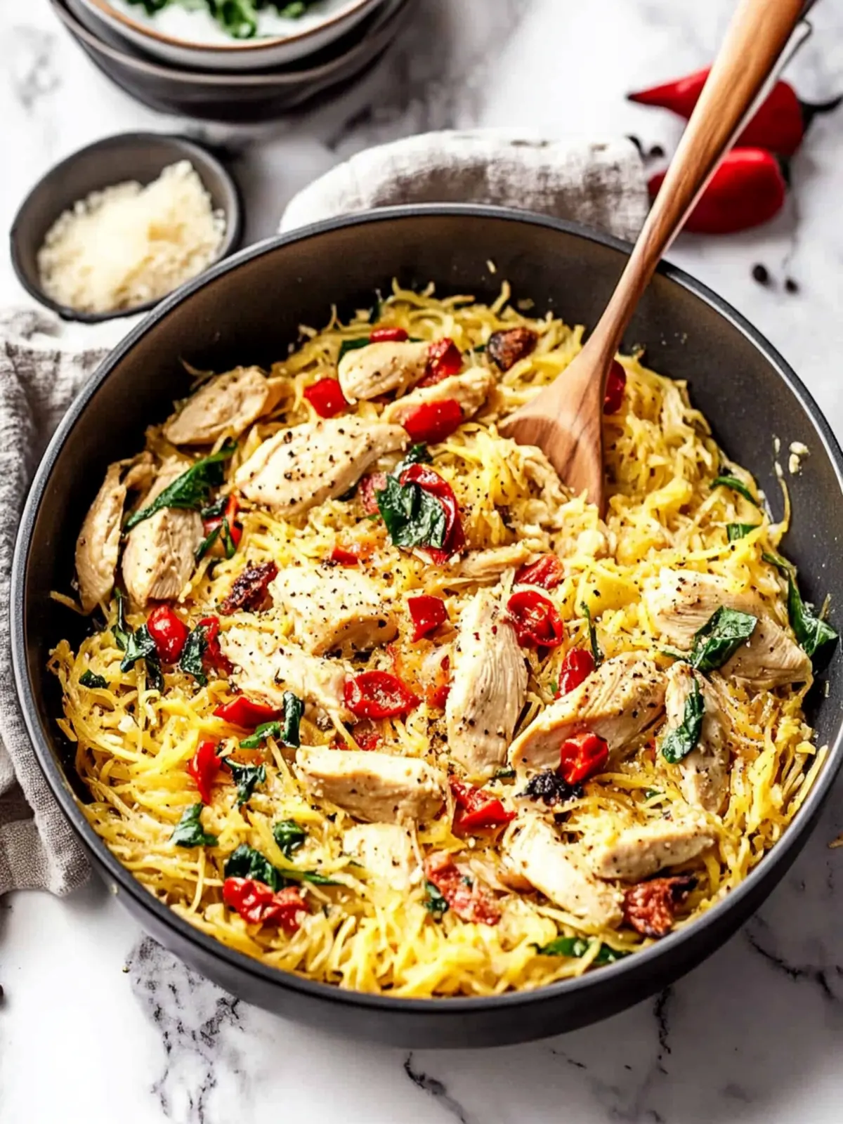 Tuscan Chicken and Spaghetti Squash
