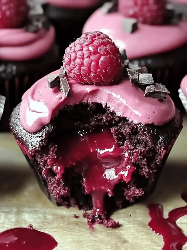 Molten Raspberry Chocolate Cupcakes