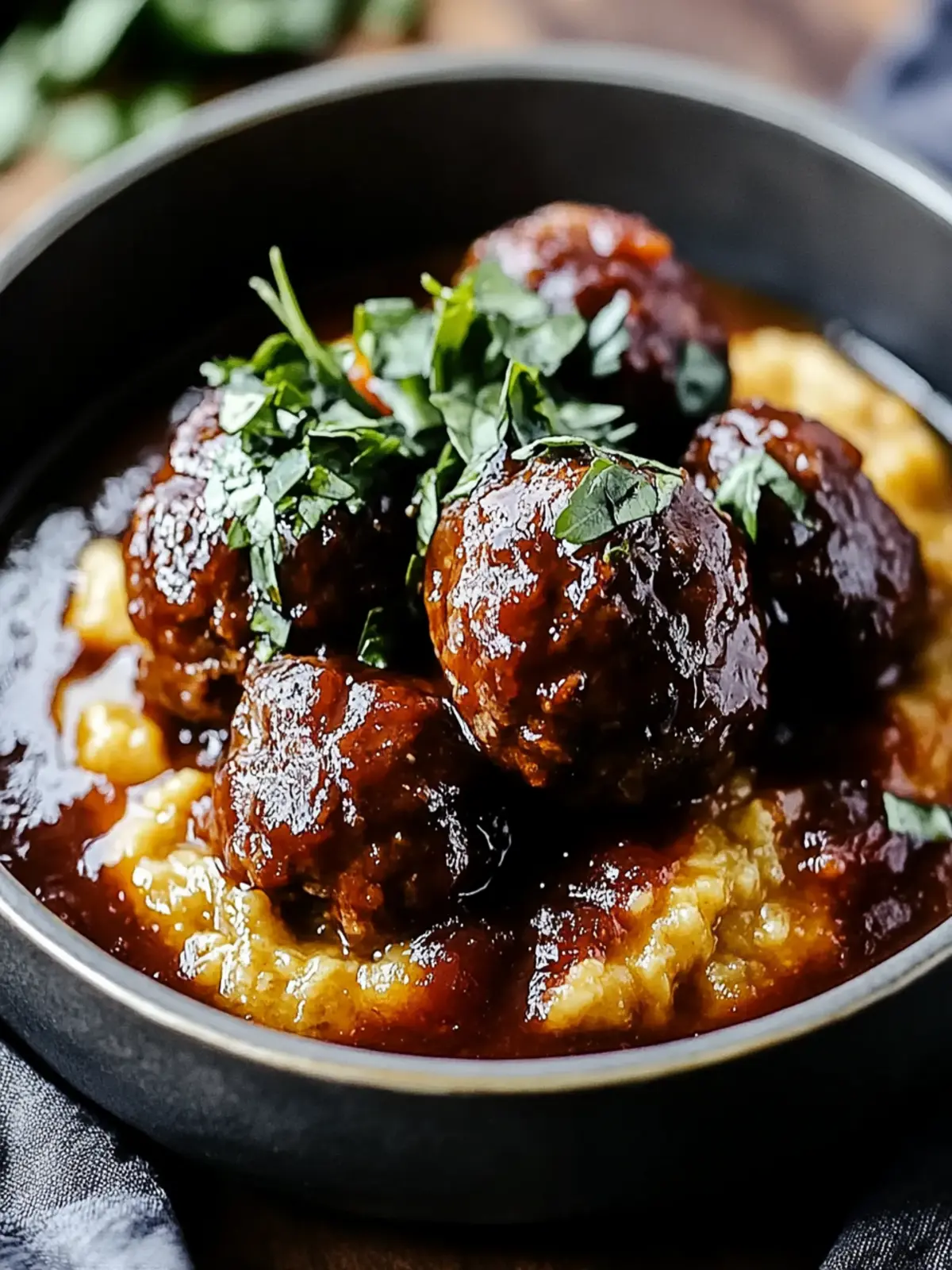 Red Wine Braised Meatballs