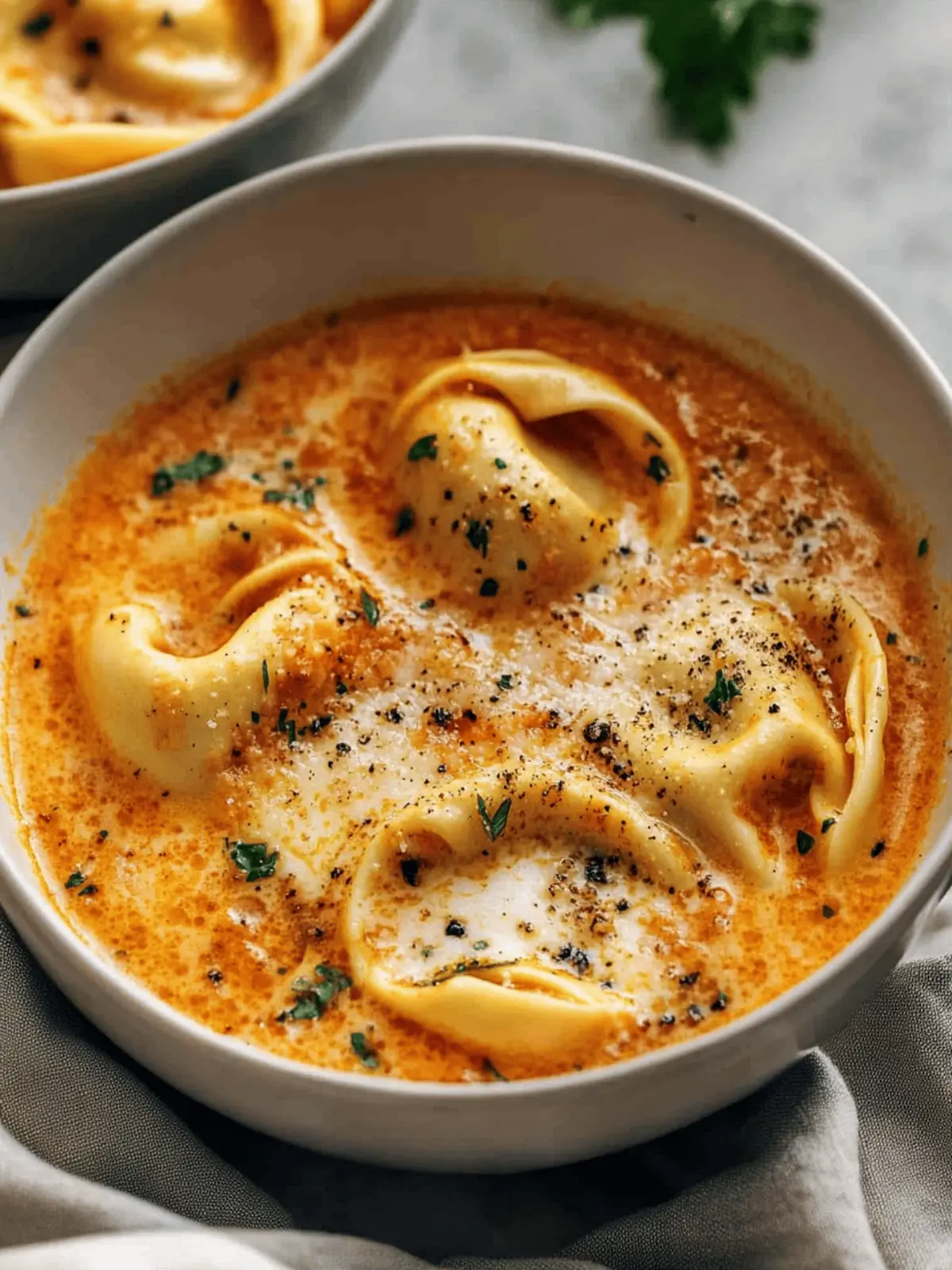 Parmesan Tomato Tortellini Soup