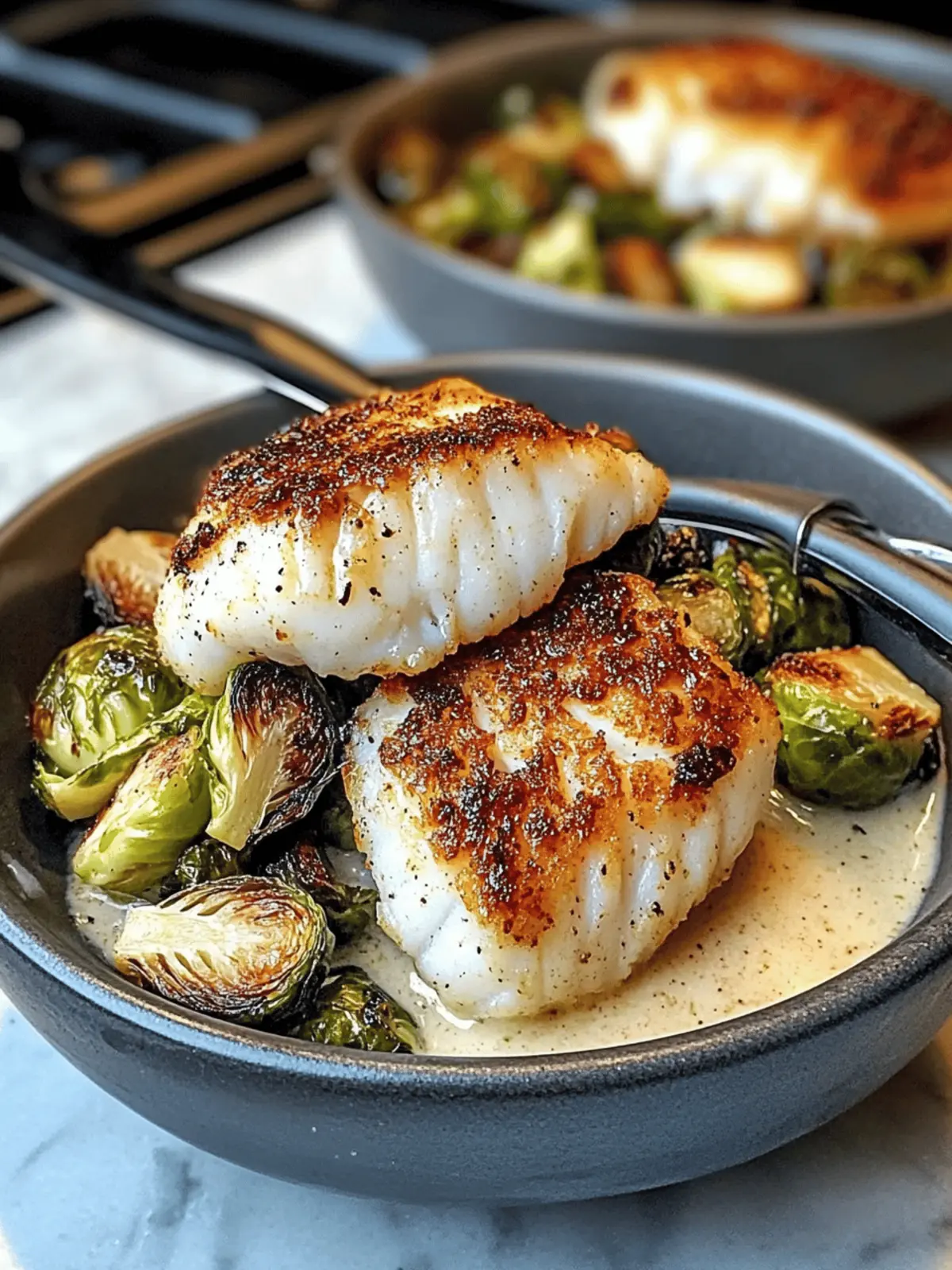 Lemon Garlic Butter Cod Bowls: Flavor-Packed & Healthy Delight 3 Lemon Garlic Butter Cod Bowls with Roasted Brussels Sprouts