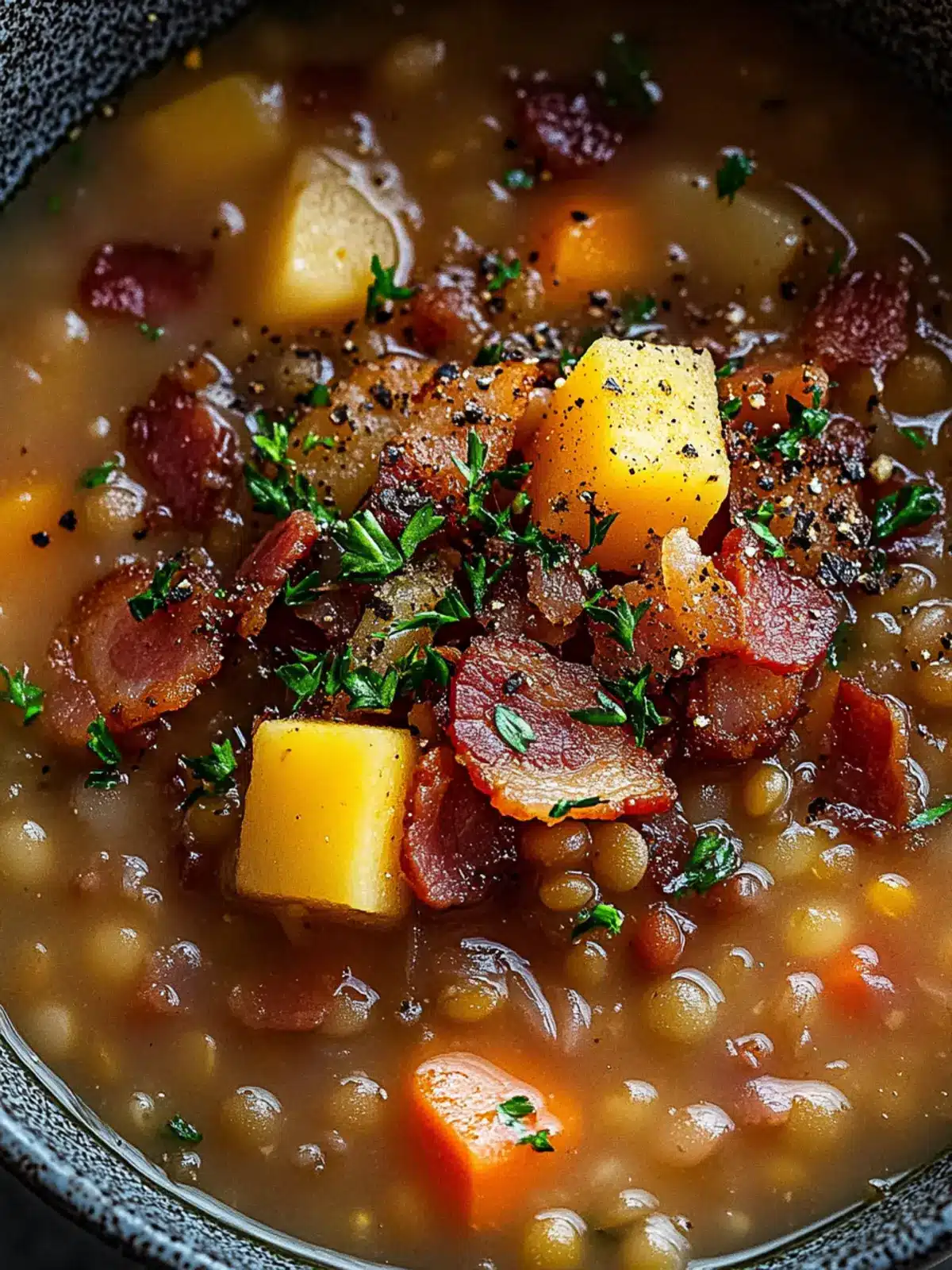 Cozy Up with This French Lentil Bacon Soup