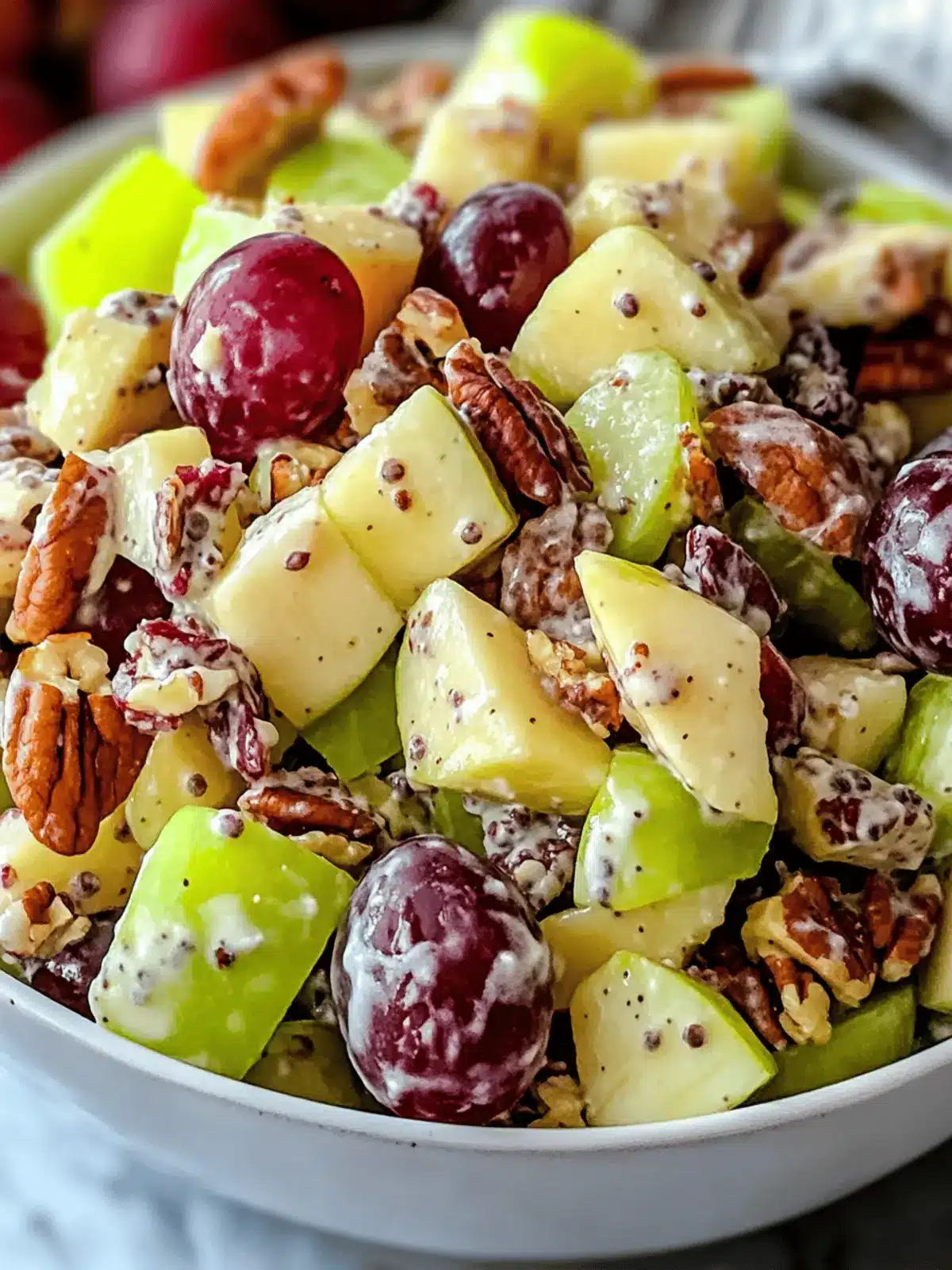 Apple Salad with Grapes & Pecans for a Crunchy Delight 4 Apple Salad with Grapes & Pecans