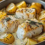 Rosemary Cream Sauce Cod & Potatoes