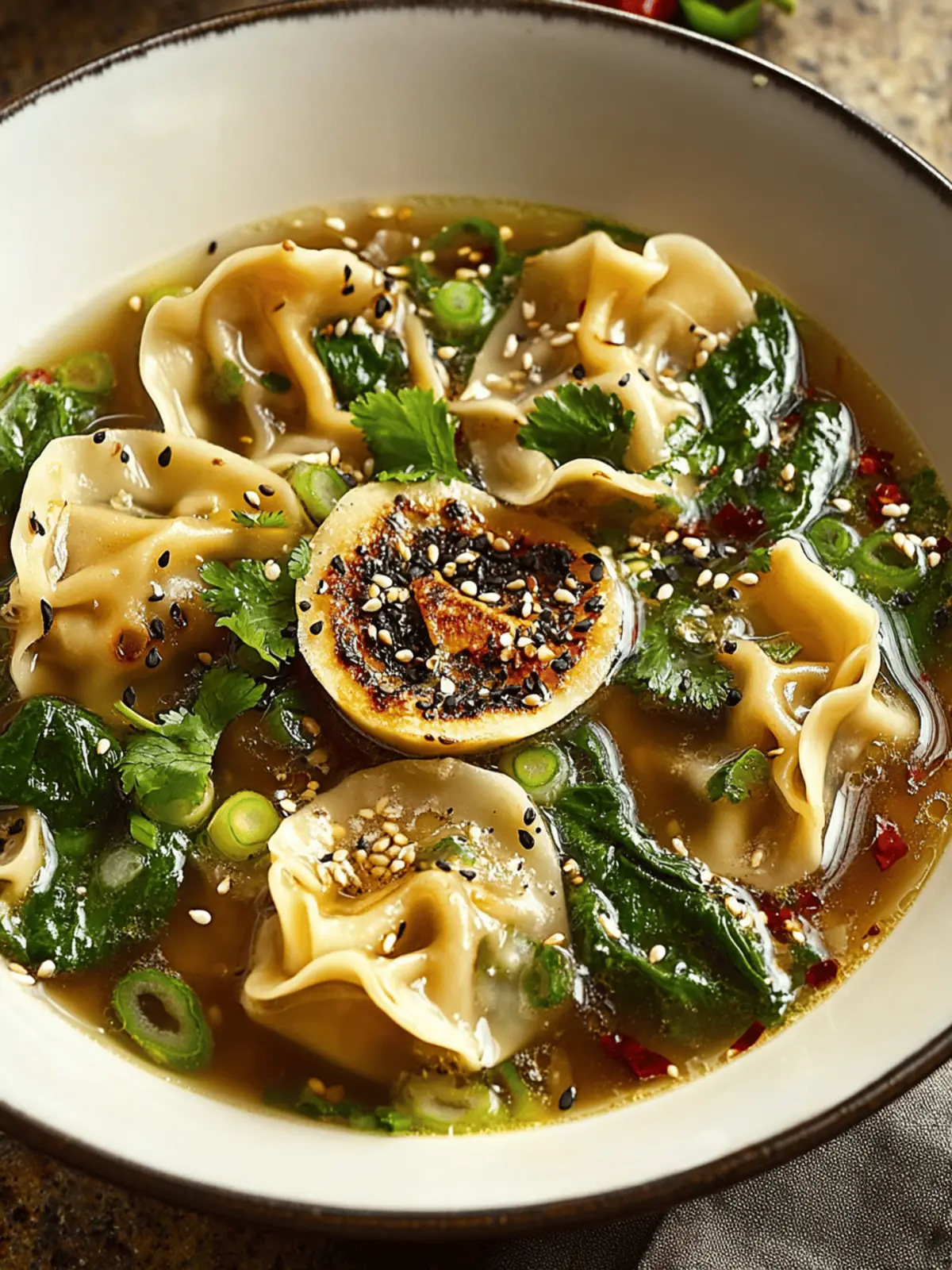 Savory Asian Potsticker Soup