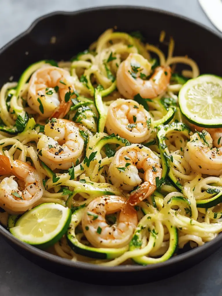 Garlic Shrimp and Zucchini Noodles