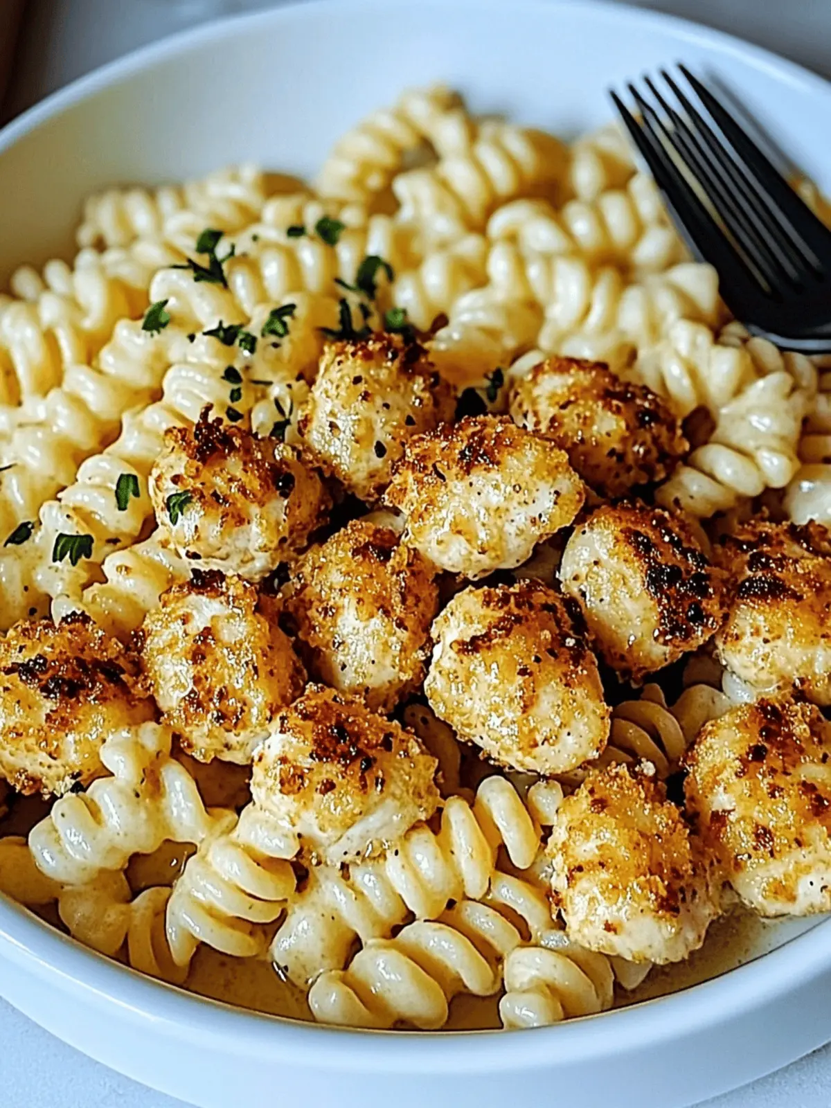 Garlic Parmesan Chicken Bites with Creamy Rotini Made Easy 4 Garlic Parmesan Chicken Bites with Creamy Rotini