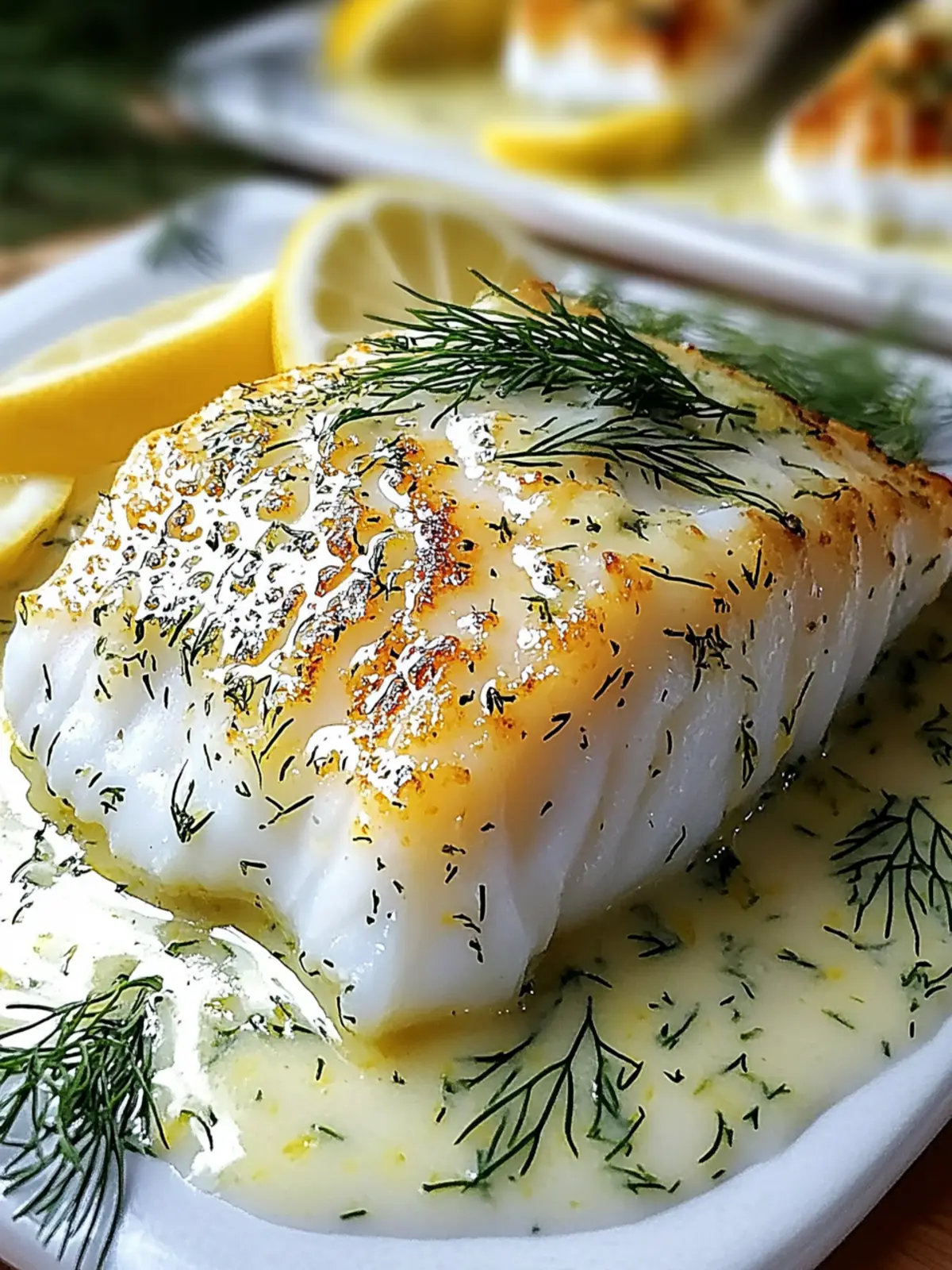 Delicious Baked Cod with Lemon Dill Sauce