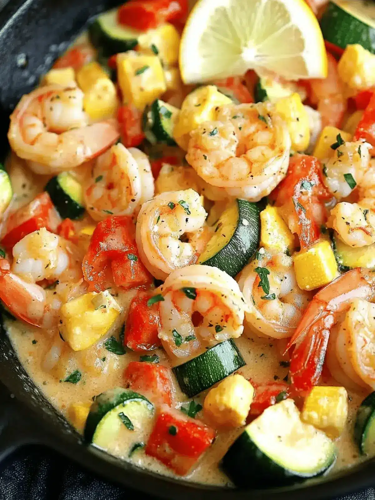 Creamy Shrimp and Zucchini Skillet