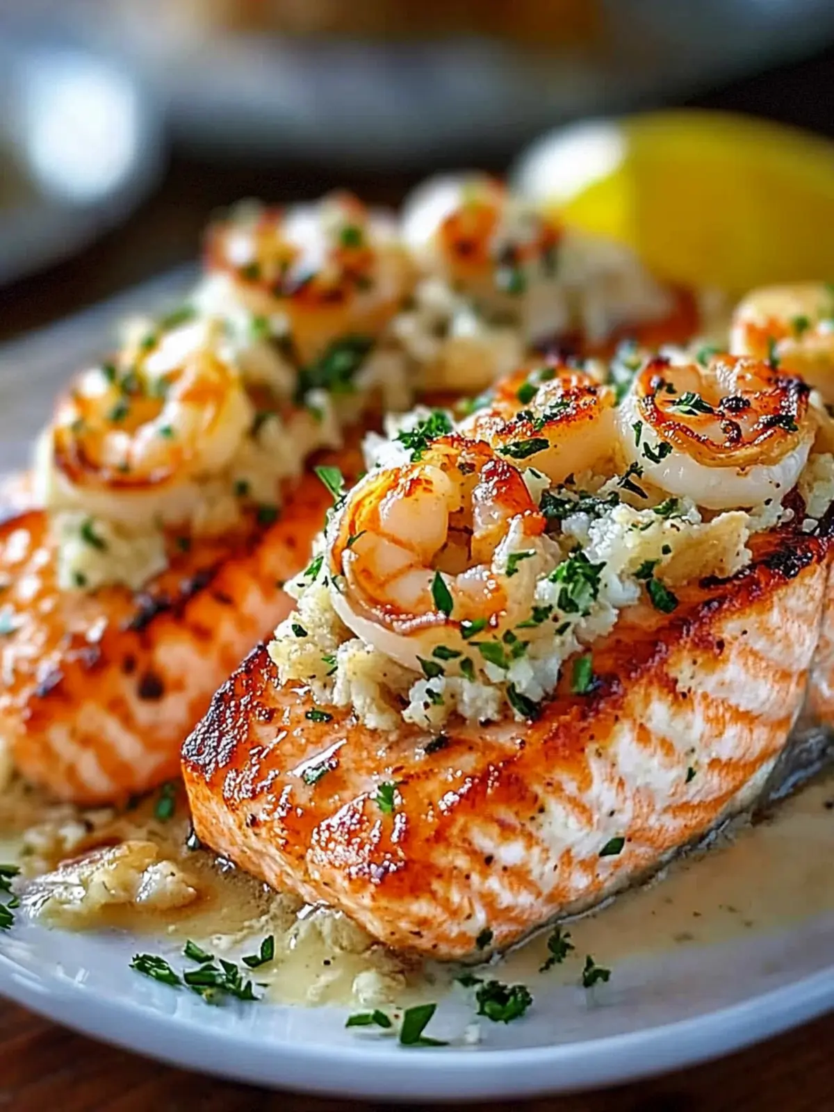 Elegant Crab Shrimp Stuffed Salmon