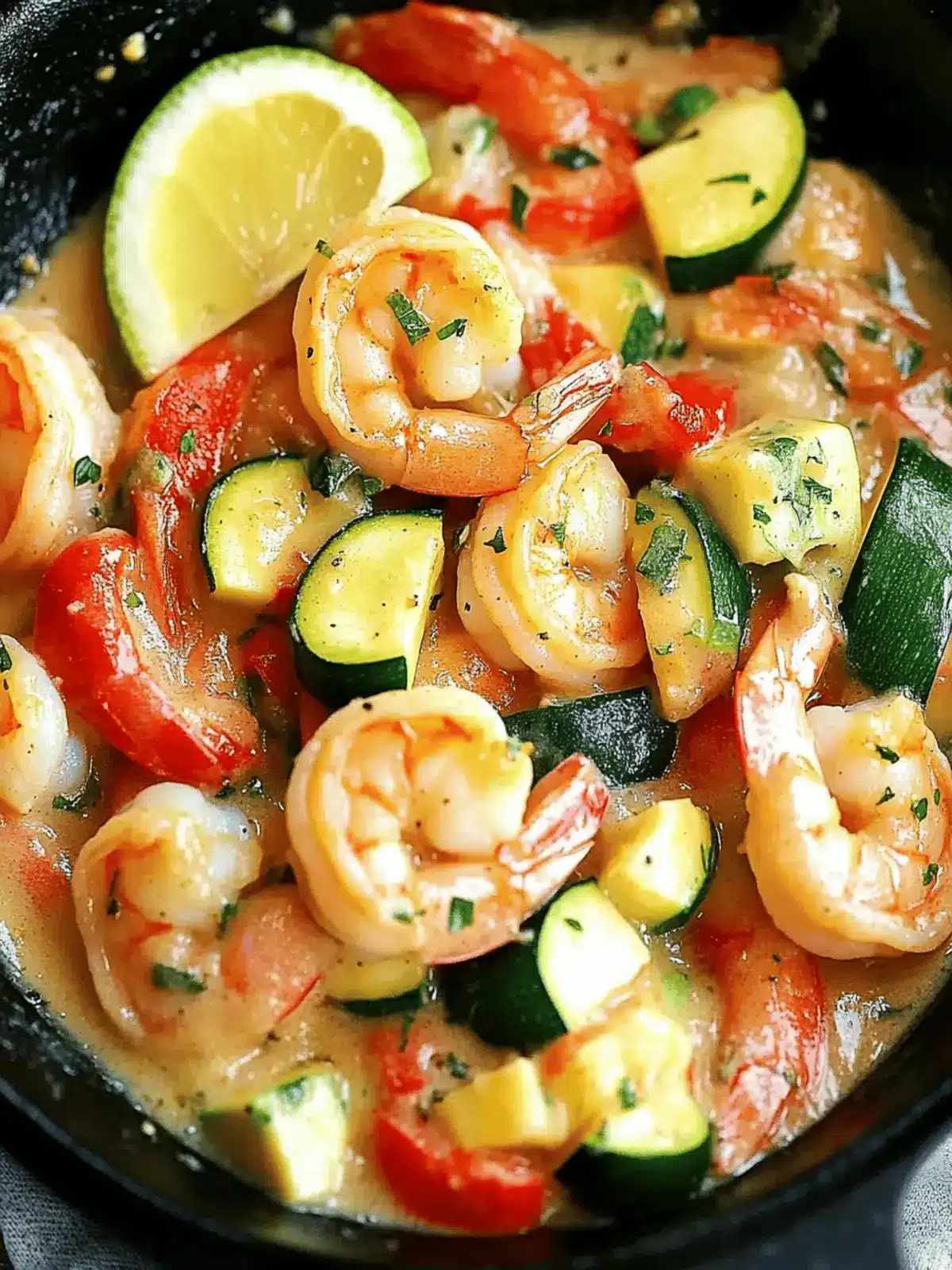 Creamy Shrimp and Zucchini Skillet