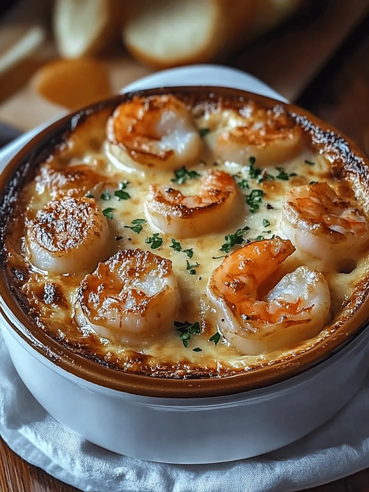 Irresistible Creamy Seafood Gratin with Scallops & Shrimp Delight 3 Creamy Seafood Gratin with Scallops & Shrimp