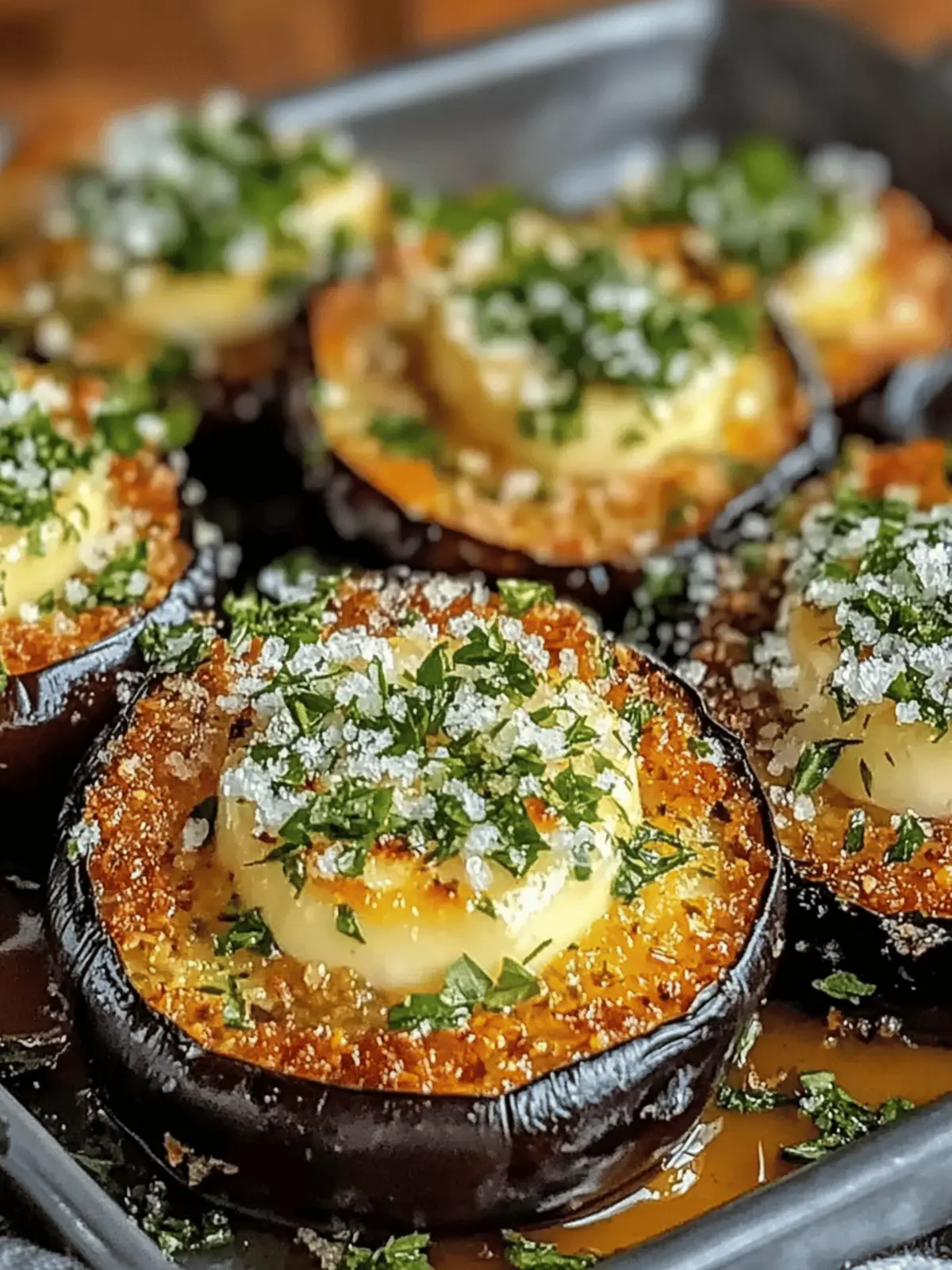Garlic Herb Crusted Eggplant Slices