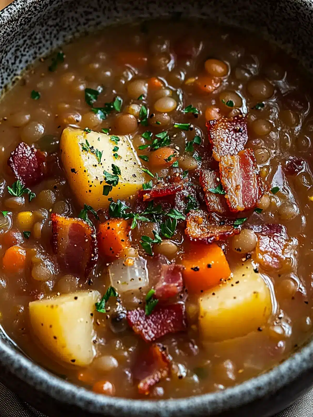Cozy Up with This French Lentil Bacon Soup