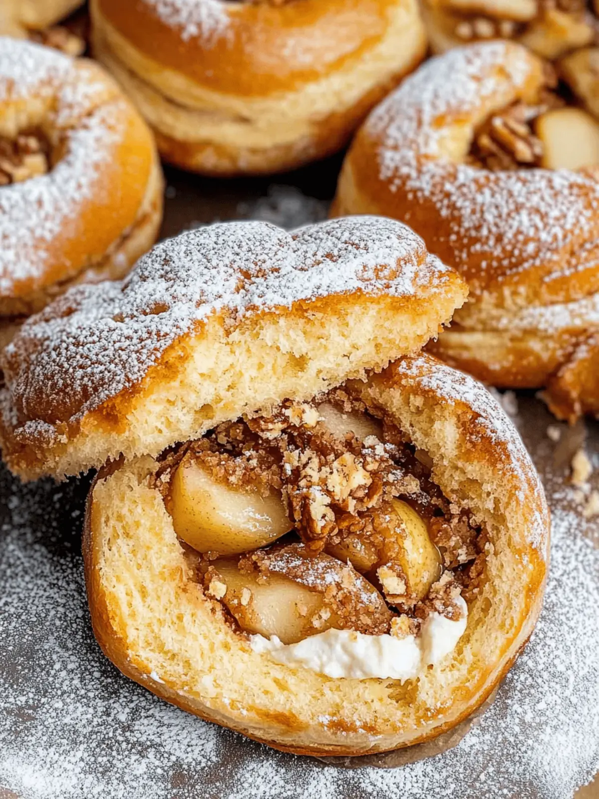 Apple Cheesecake Brioche Buns