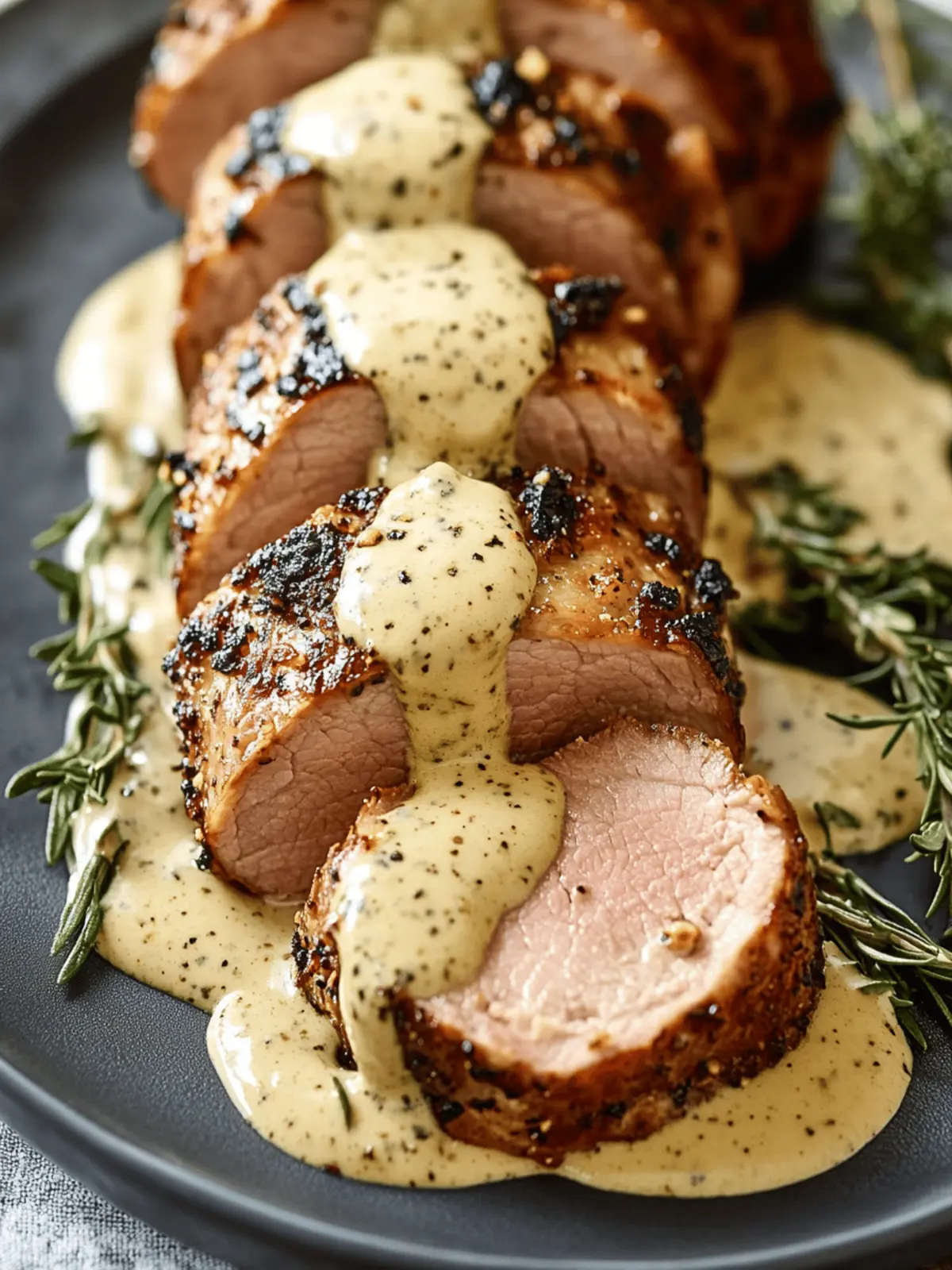 Oven-Baked Pork Tenderloin with Dijon Cream Sauce