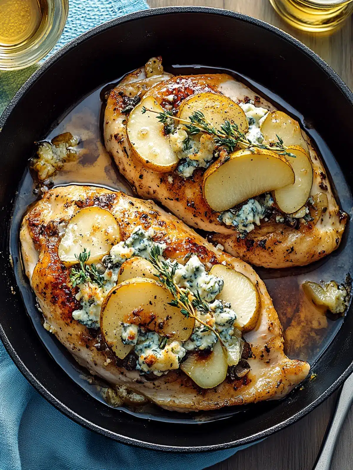 Chicken Stuffed with Pears and Cheese