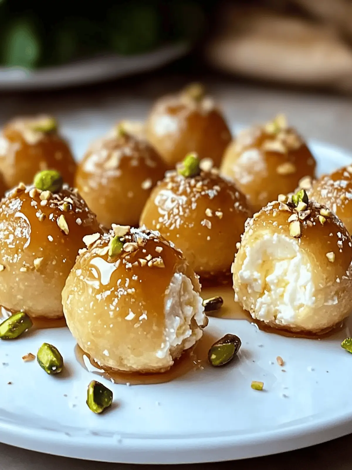Ricotta pistachio honey bites