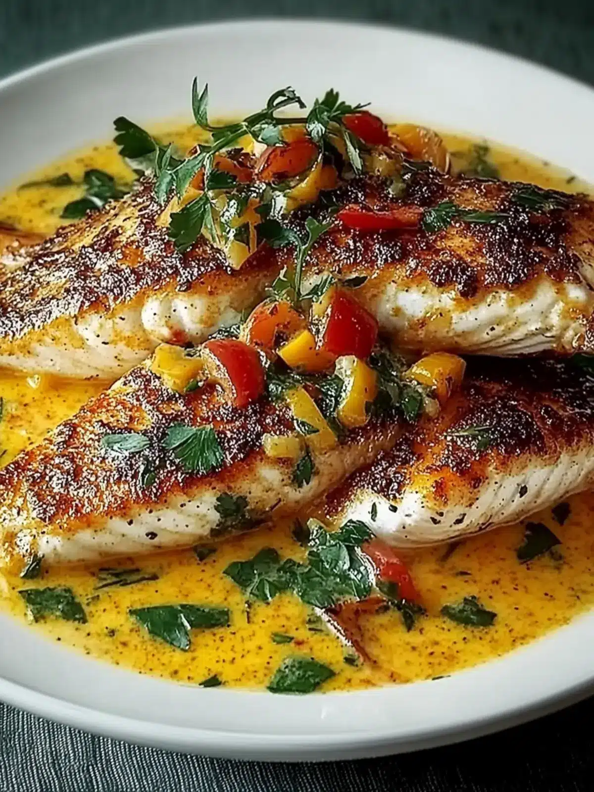 Red Snapper with Creamy Creole Sauce