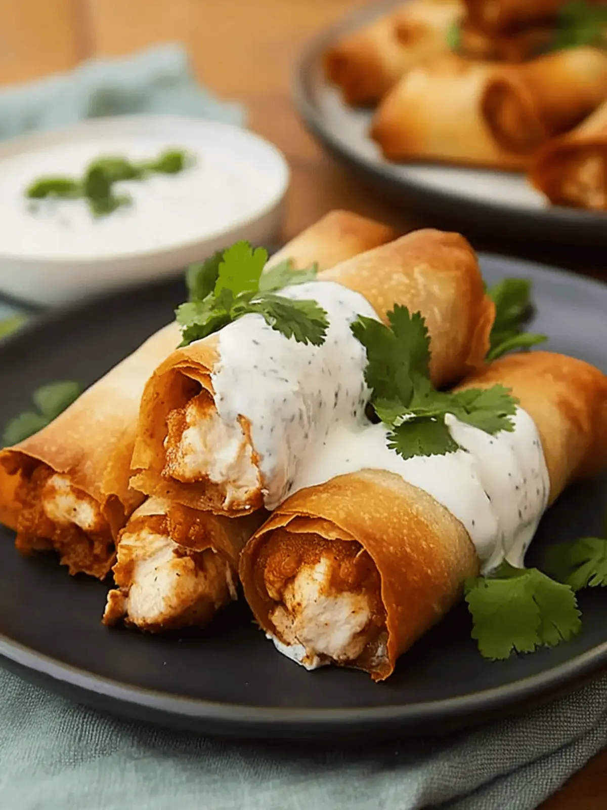 Chicken Chimichangas with Sour Cream Sauce