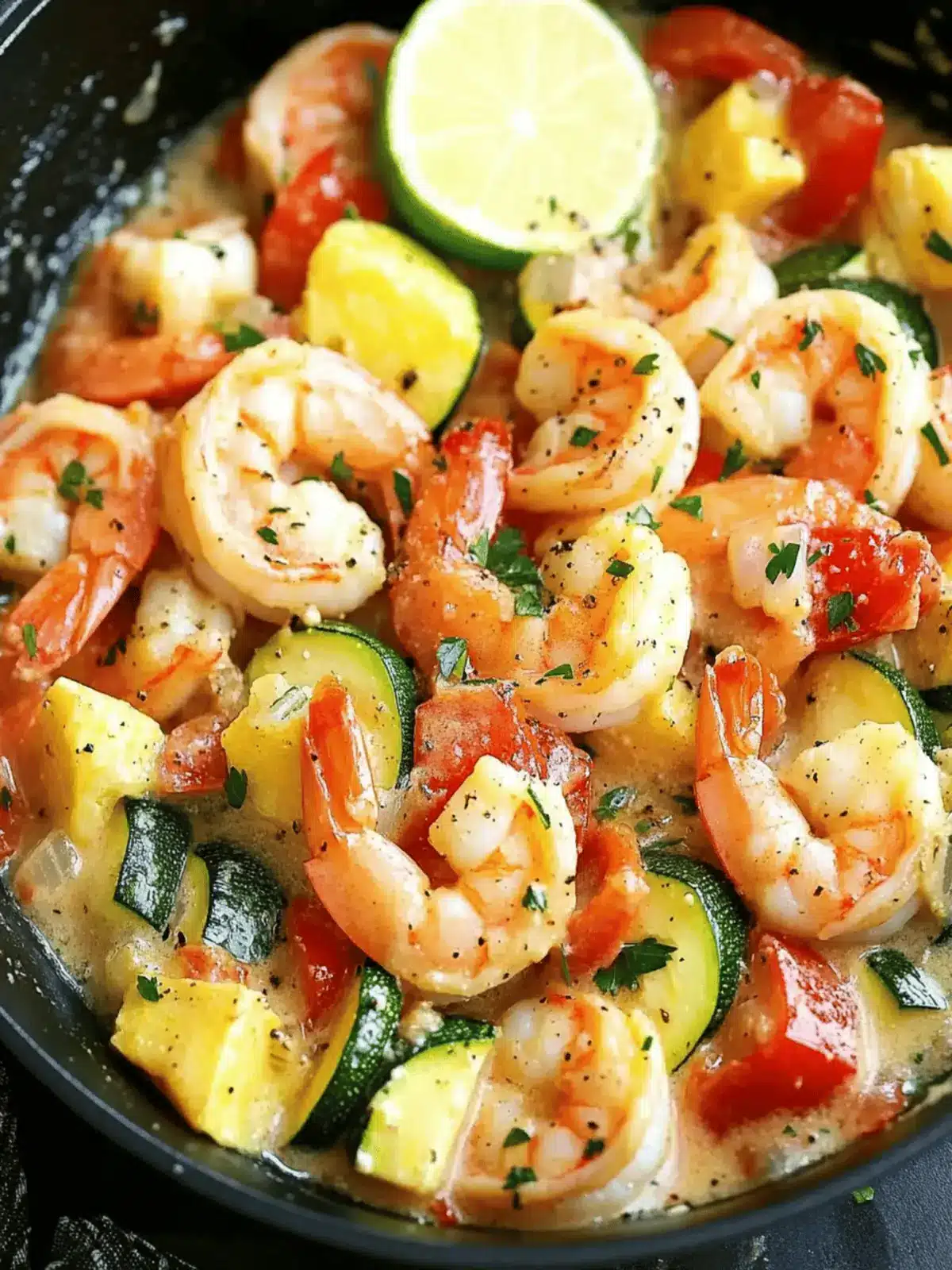 Creamy Shrimp and Zucchini Skillet
